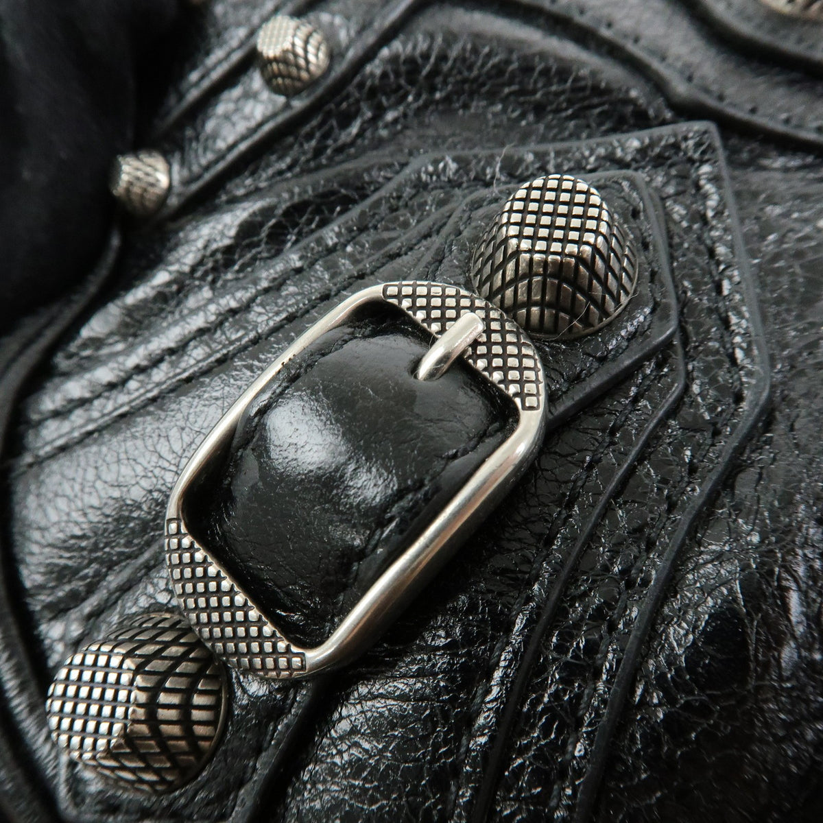Balenciaga Le Cagole Giant Studs Chain Leather Black Leather Shoulder Bag Bag (Pre-Owned)