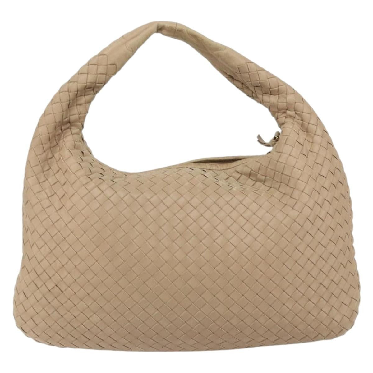 Bottega Veneta Veneta Hobo Intrecciato Nappa Beige Leather Shoulder Bag Bag (Pre-Owned)