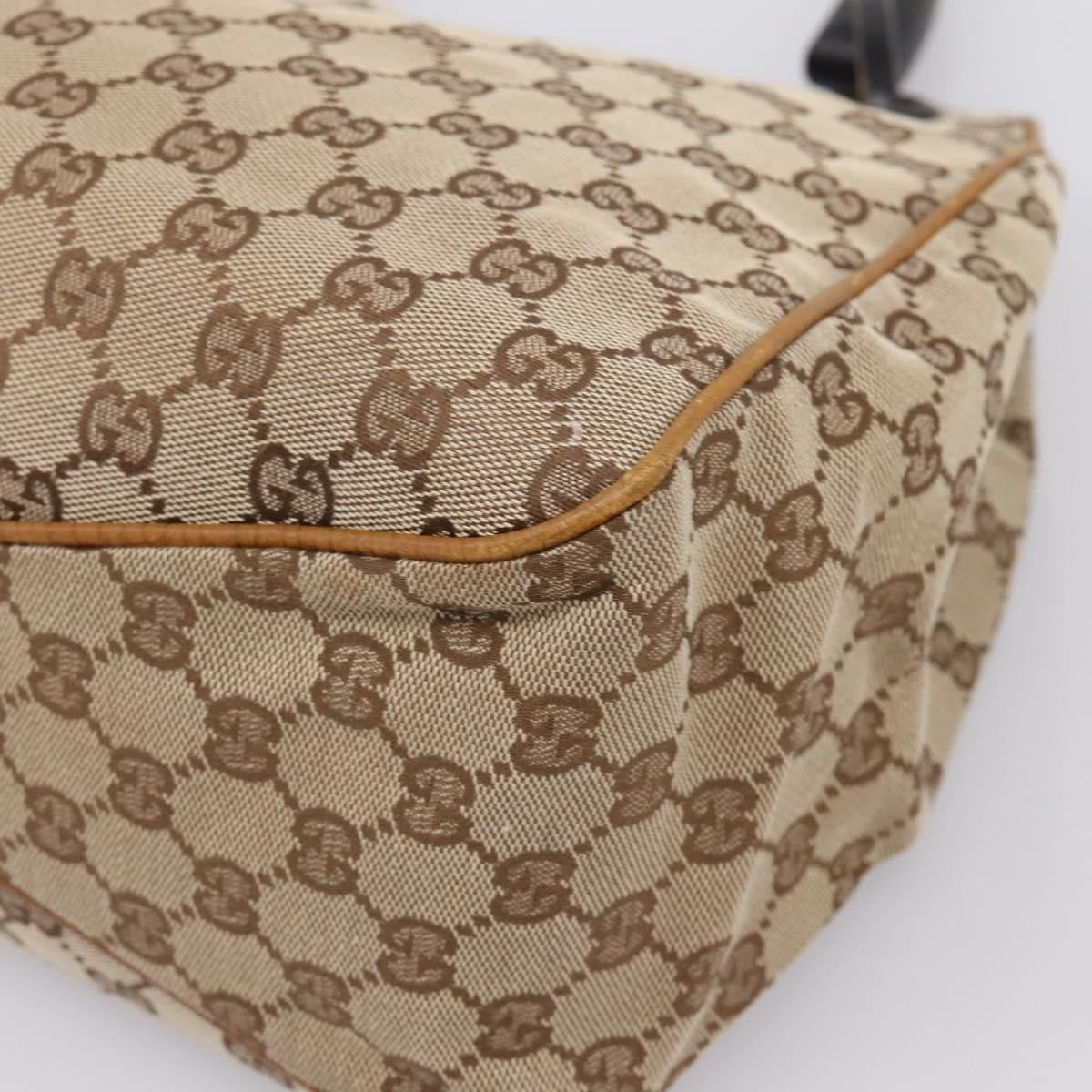 Gucci Vintage Bamboo Handle Gg Canvas Beige Canvas Tote Bag Bag (Pre-Owned)