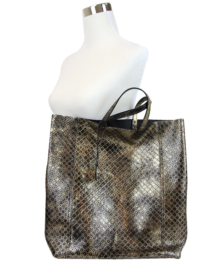 Bottega Veneta Women's Gold / Black Leather Intrecciomirage Tote Bag 298778