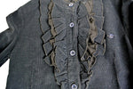 Gucci Kids Blue Cotton With Ruffled Detail Long Sleeve Top Shirt (Size 4)