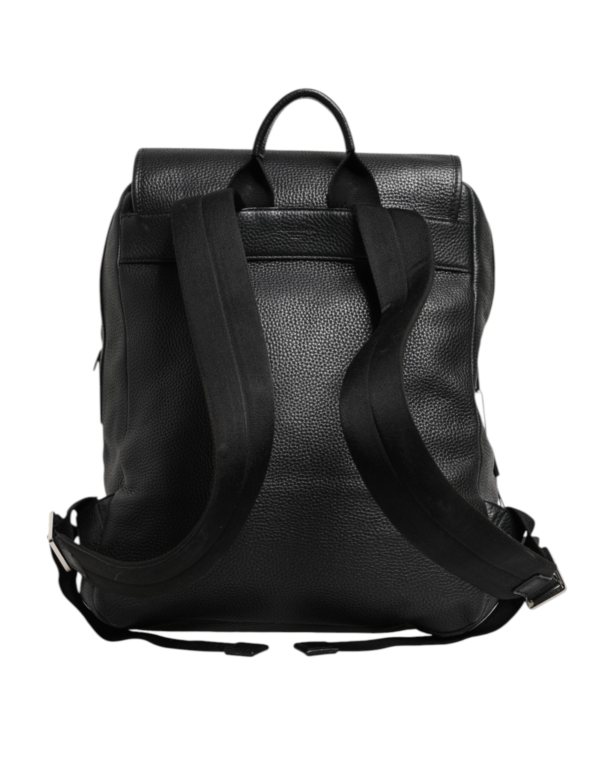 Dolce & Gabbana Black Palermo Backpack Hammered Calfskin Leather Men's Bag (Pre-Owned)