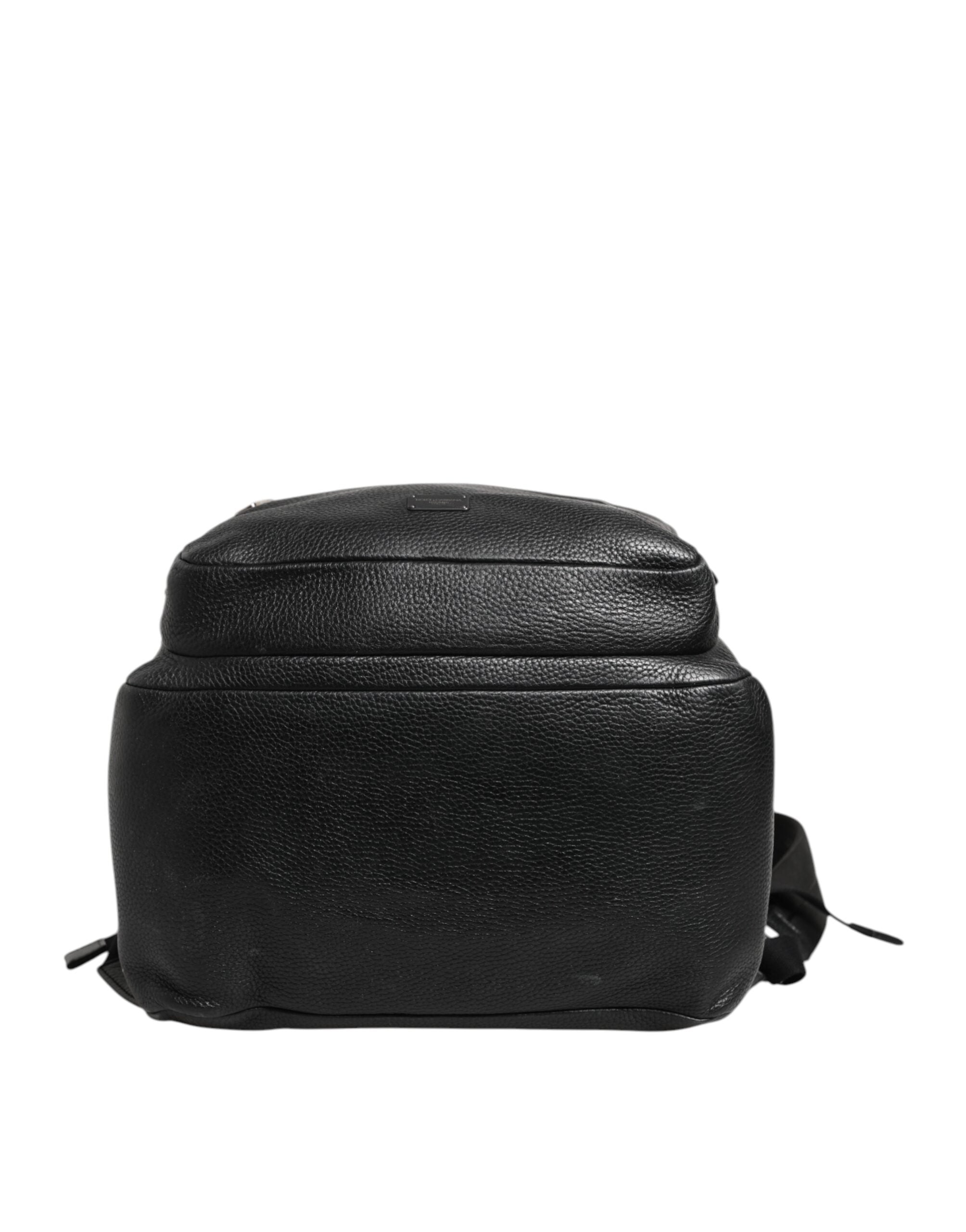Dolce & Gabbana Black Palermo Backpack Hammered Calfskin Leather Men's Bag (Pre-Owned)