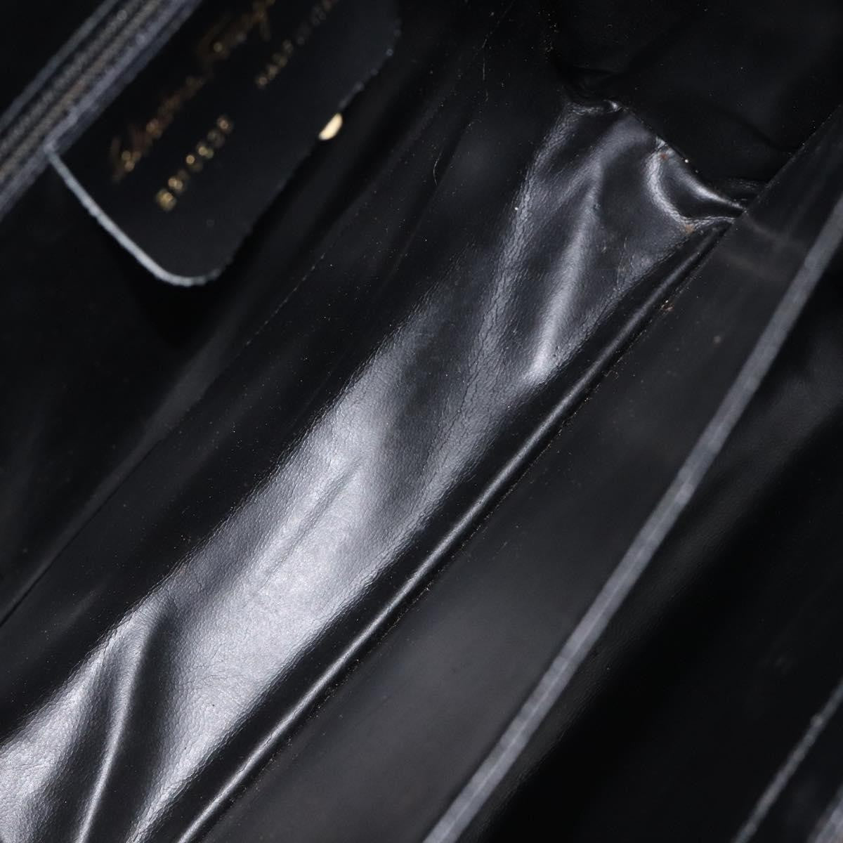Salvatore Ferragamo Convertible Top Handle Leather Black Leather Handbag (Pre-Owned)
