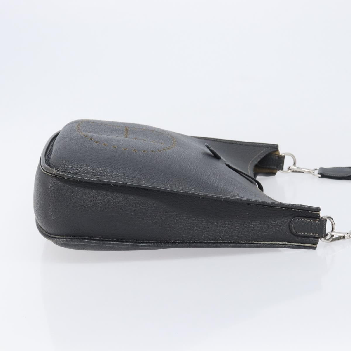 Hermes Evelyne Bag Gen I Clemence Black Leather Handbag (Pre-Owned)
