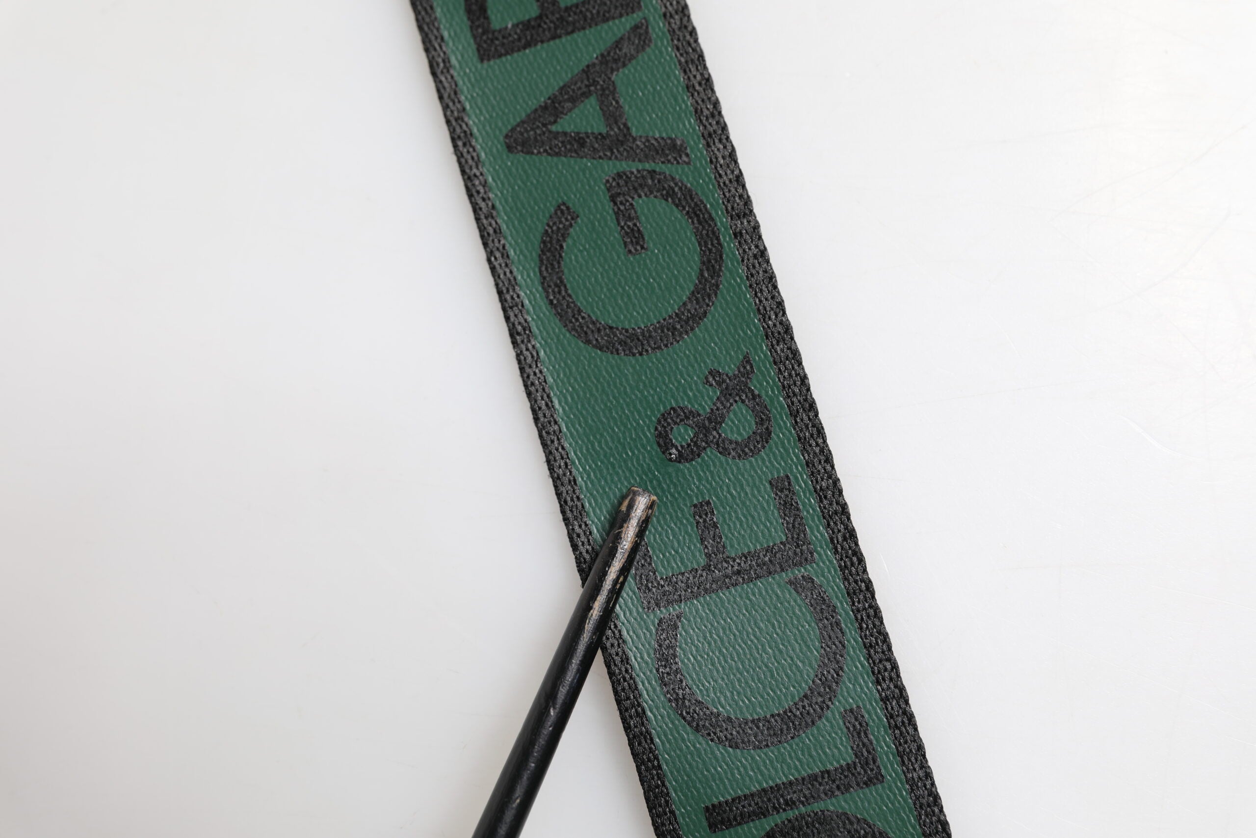 Dolce & Gabbana Green Black Polyester DG Logo Buckle Men's Belt (Pre-Owned)