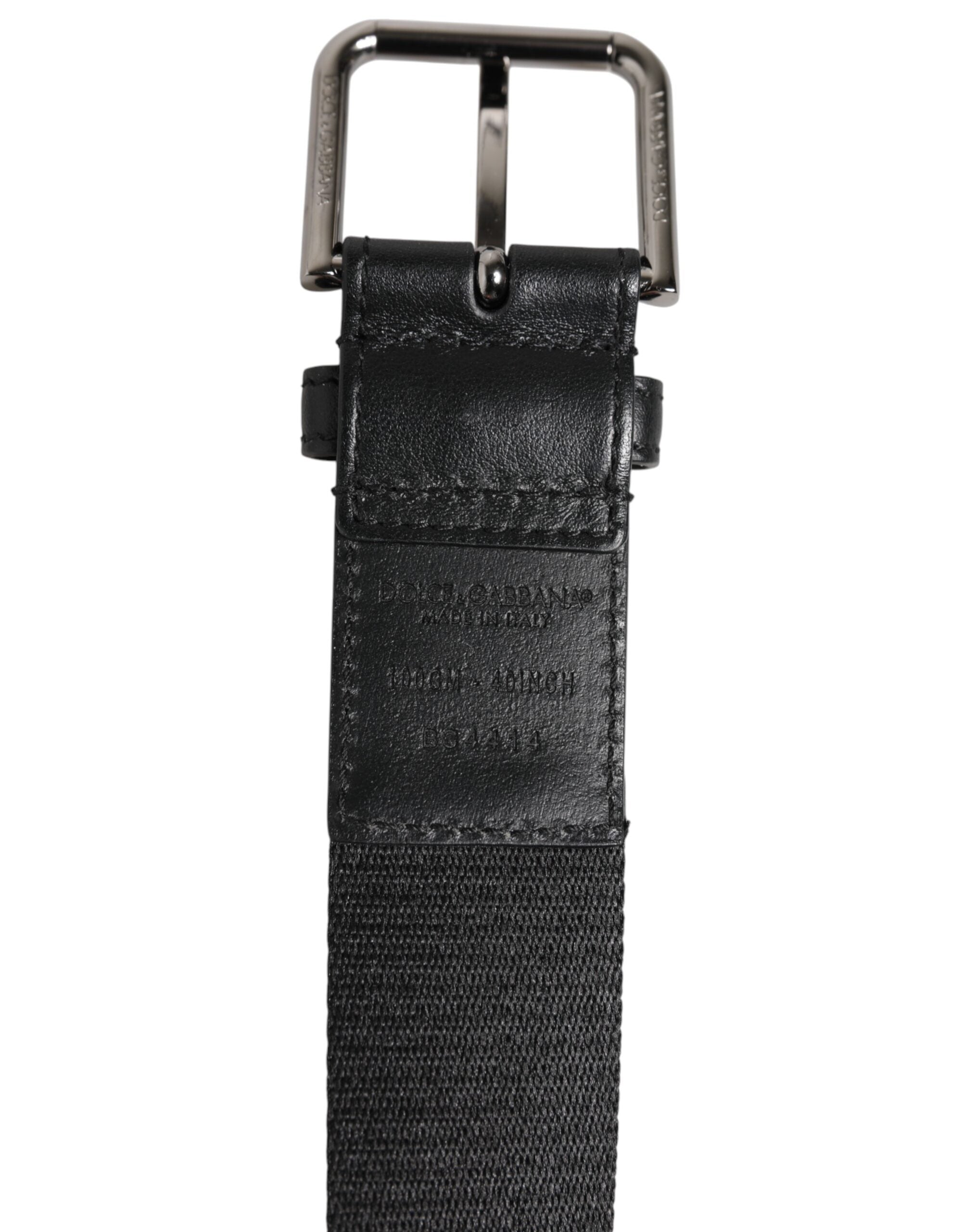 Dolce & Gabbana Blue Black Polyester Metal Buckle Men's Belt (Pre-Owned)