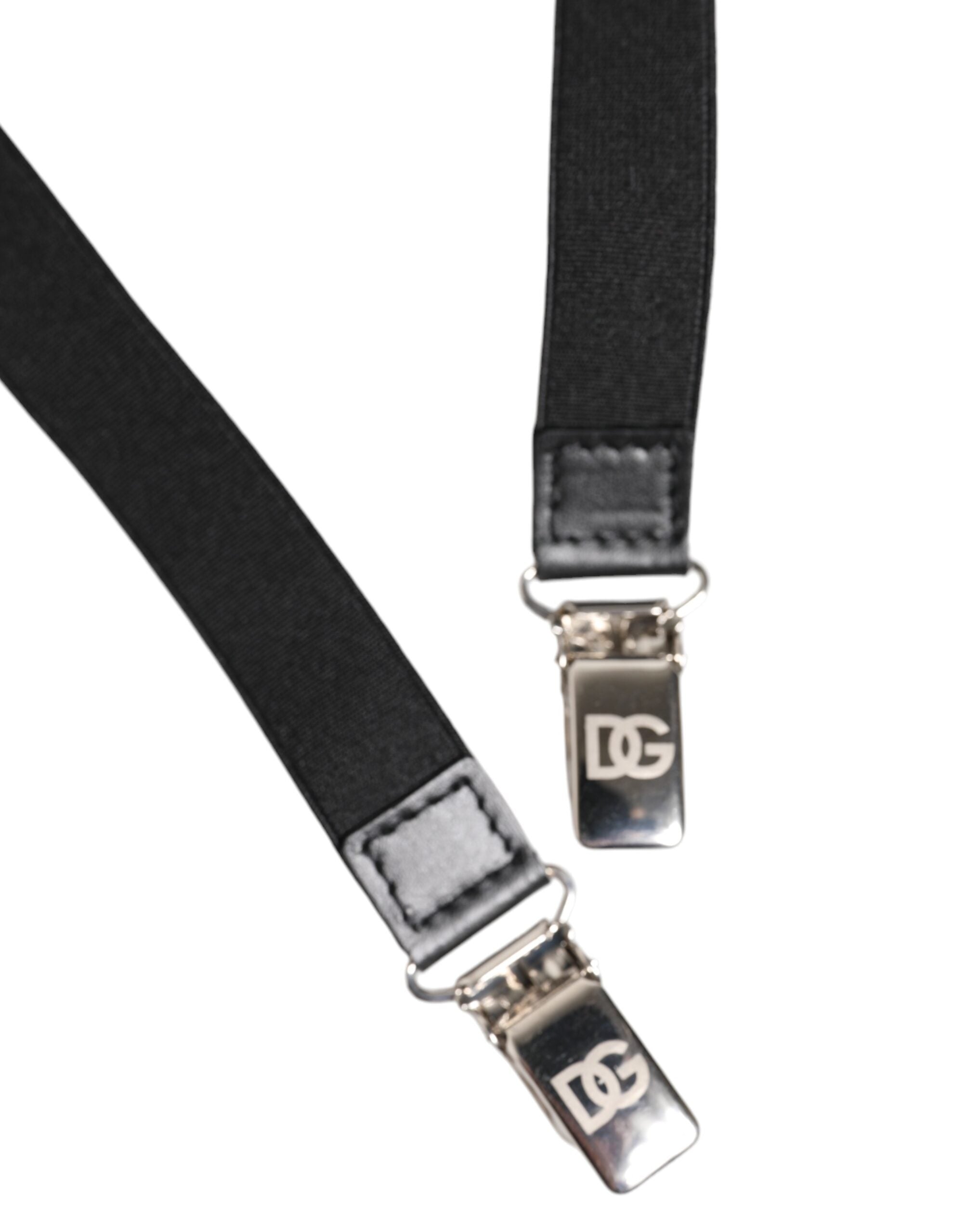 Dolce & Gabbana Black Leather Logo Wide Waist Belt Women's Suspender (Pre-Owned)