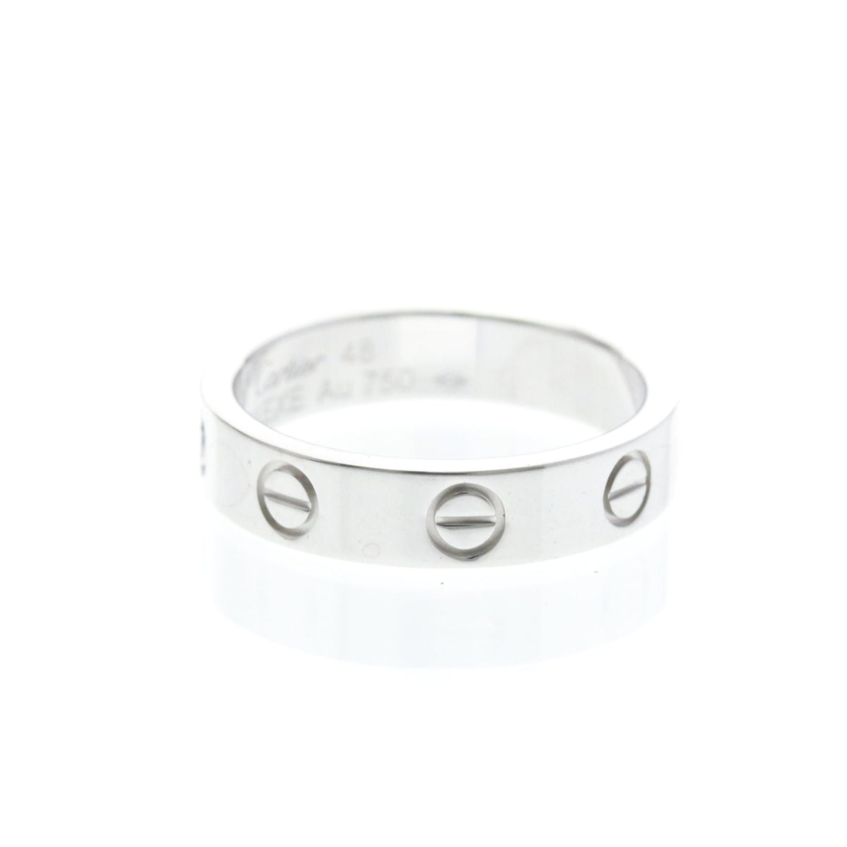 Cartier Love 1 Diamond Band White Gold And Diamond Silver White_Gold Ring Jewelry (Pre-Owned)