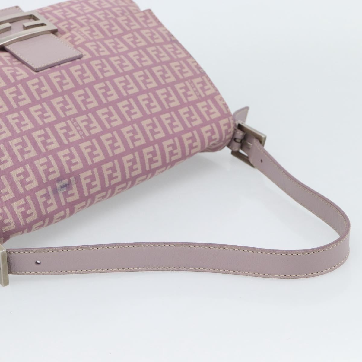 Fendi Mamma Baguette Zucca Jacquard Velvet Pink Canvas Shoulder Bag Bag (Pre-Owned)