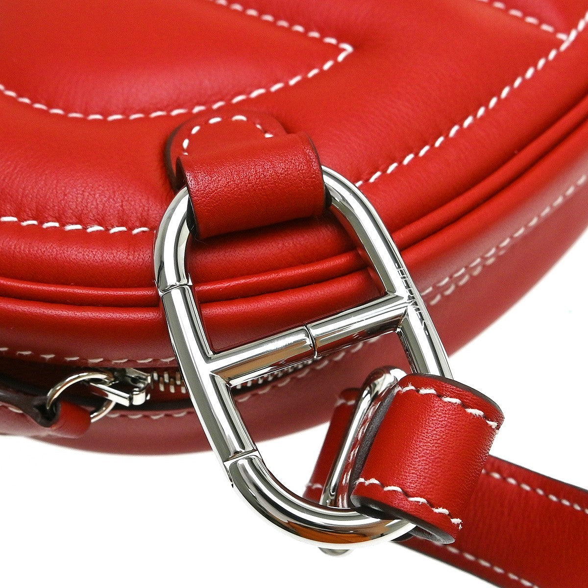 Hermes In-The-Loop Belt Swift Red Leather Clutche & Pouche Bag (Pre-Owned)
