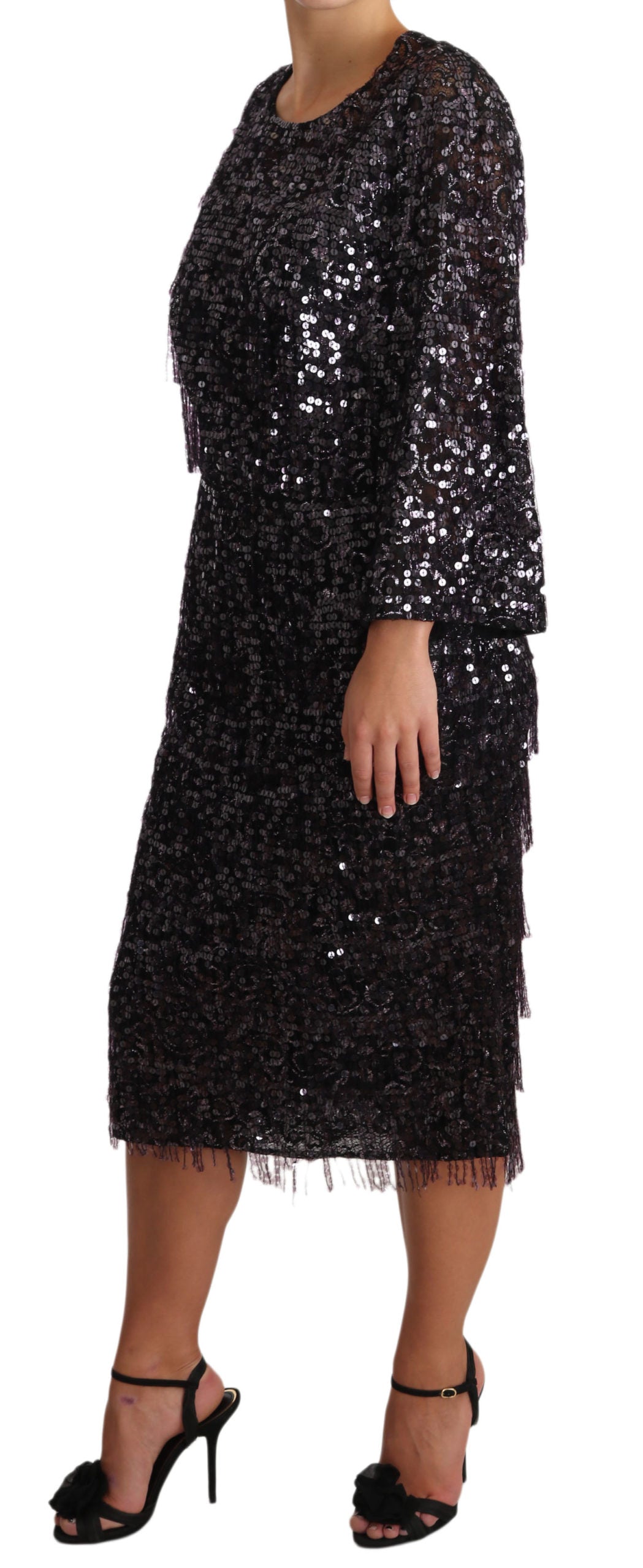 Dolce & Gabbana Sequined Shift Midi Dress – Timeless Women's Elegance