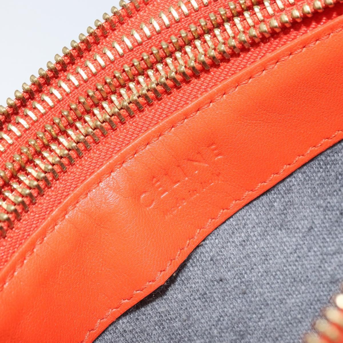 Celine Trio Leather Orange Leather Shoulder Bag Bag (Pre-Owned)