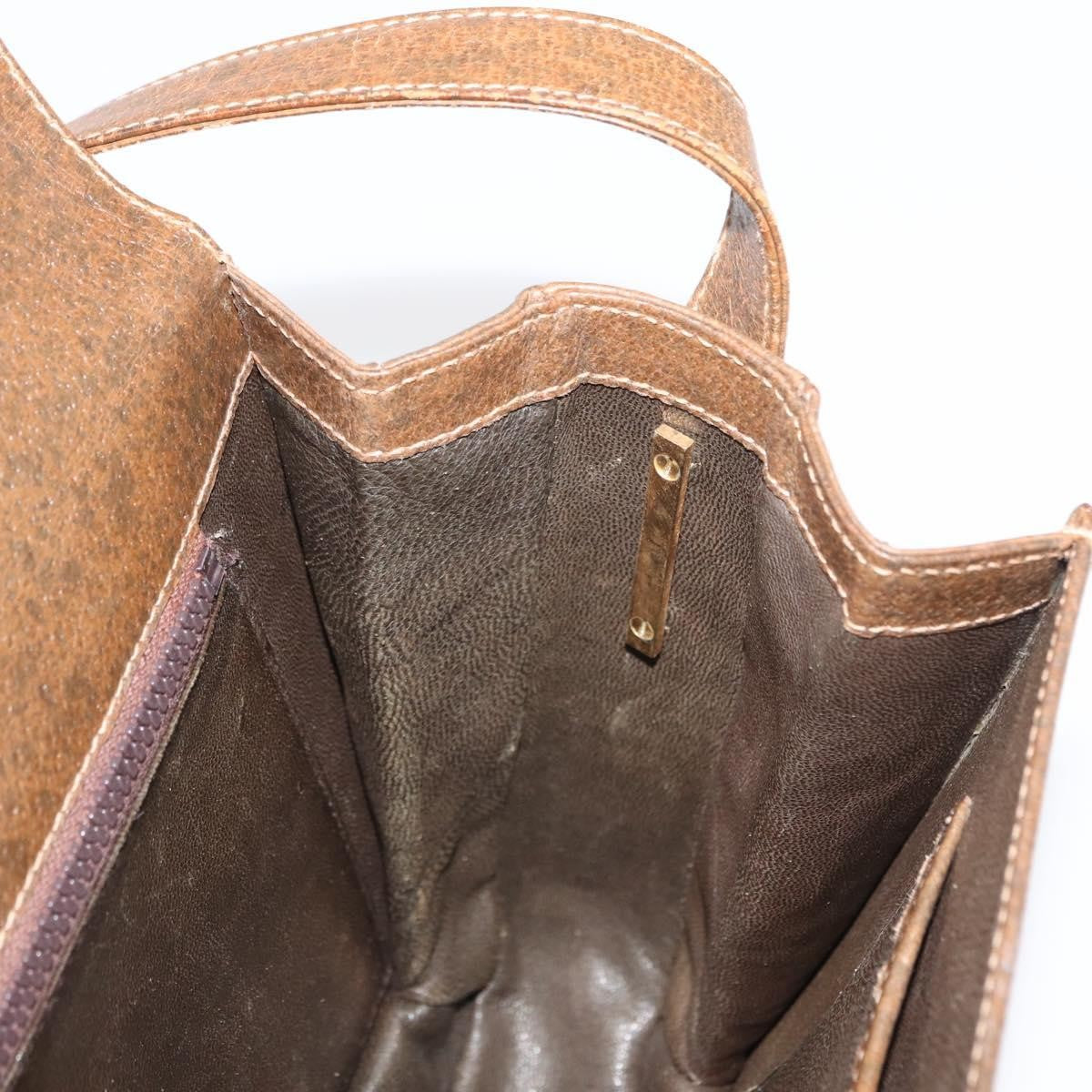 Gucci Vintage Flap Leather Brown Leather Shoulder Bag Bag (Pre-Owned)