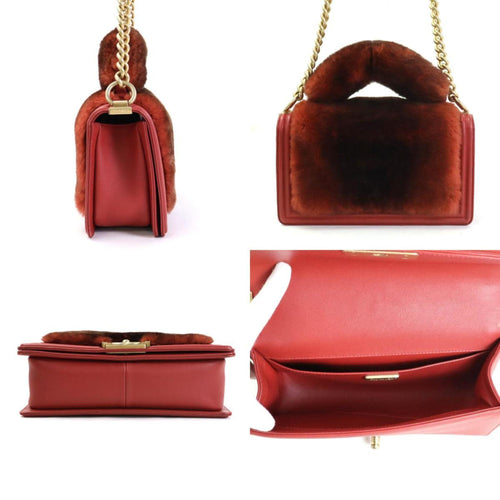 Chanel Rabbit Red Fur Handbag (Pre-Owned)