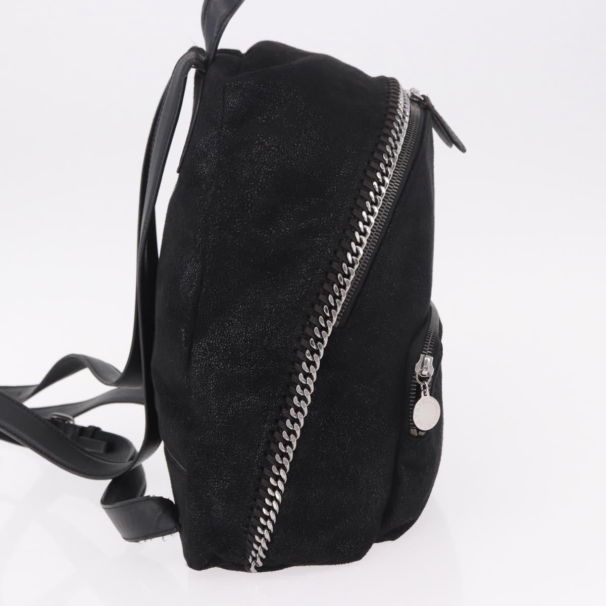 Stella Mccartney Falabella Front Zip Shaggy Deer Black Polyester Backpack Bag (Pre-Owned)
