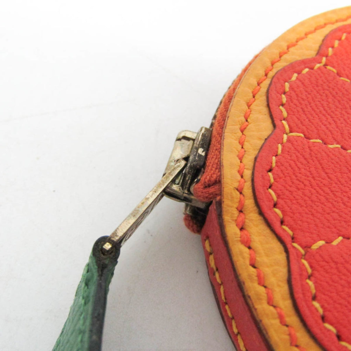Hermes Orange Slice Coin Leather Orange Leather Clutche & Pouche Bag (Pre-Owned)
