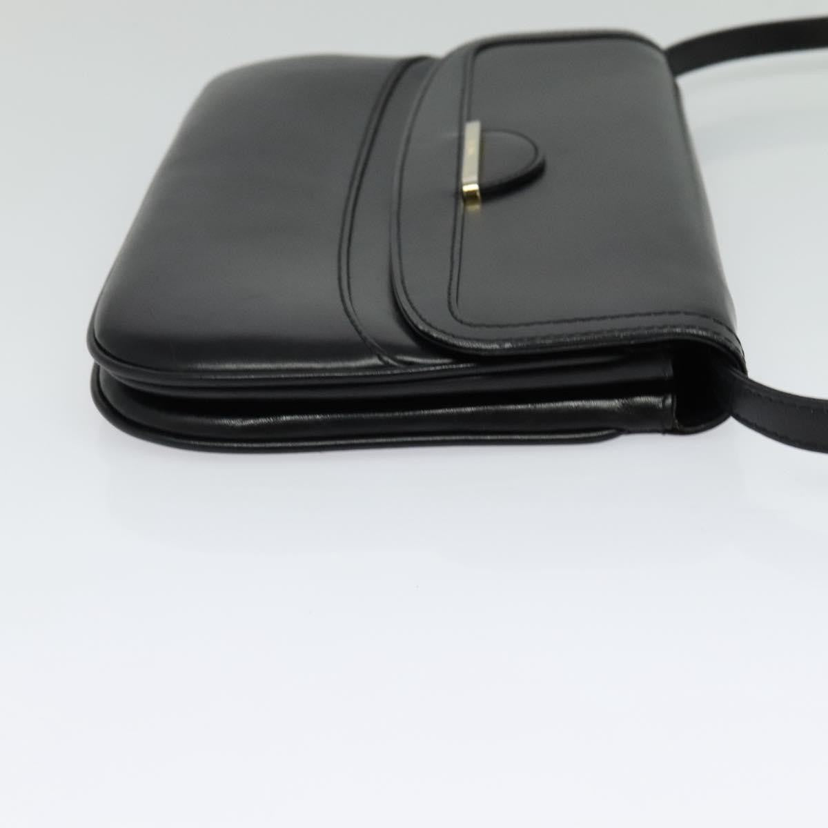 Bally Vintage Leather Black Leather Shoulder Bag Bag (Pre-Owned)