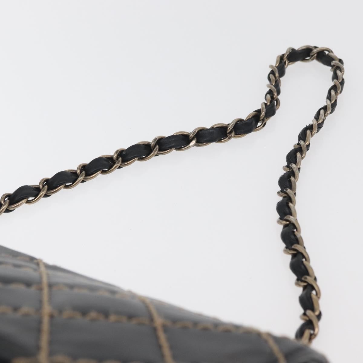Chanel Chanel Matelassé Cuir Noir Black Leather Black Leather Handbag (Pre-Owned)