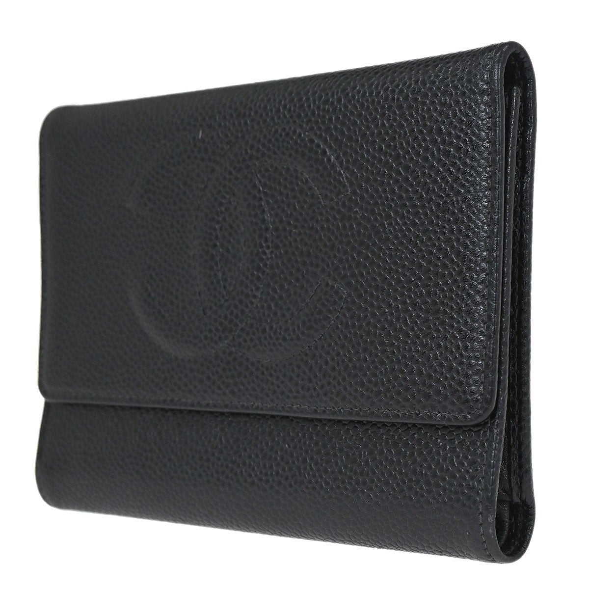 Chanel Timeless Cc French Caviar Black Calfskin Wallets Accessory (Pre-Owned)