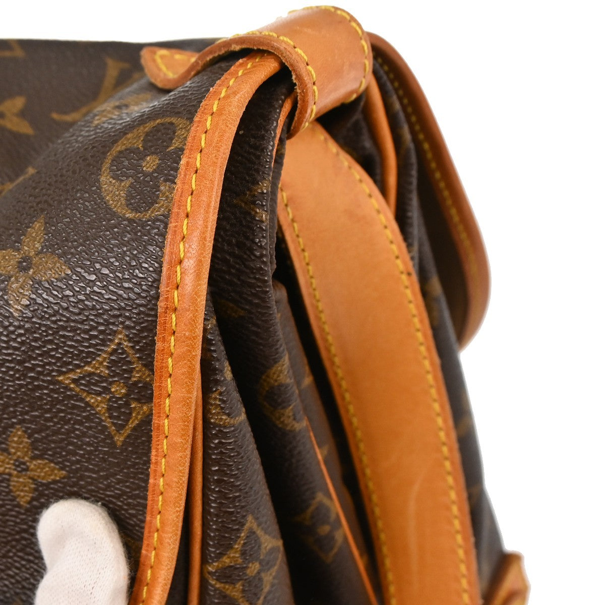 Louis Vuitton Saumur Monogram Brown Canvas Shoulder Bag Bag (Pre-Owned)
