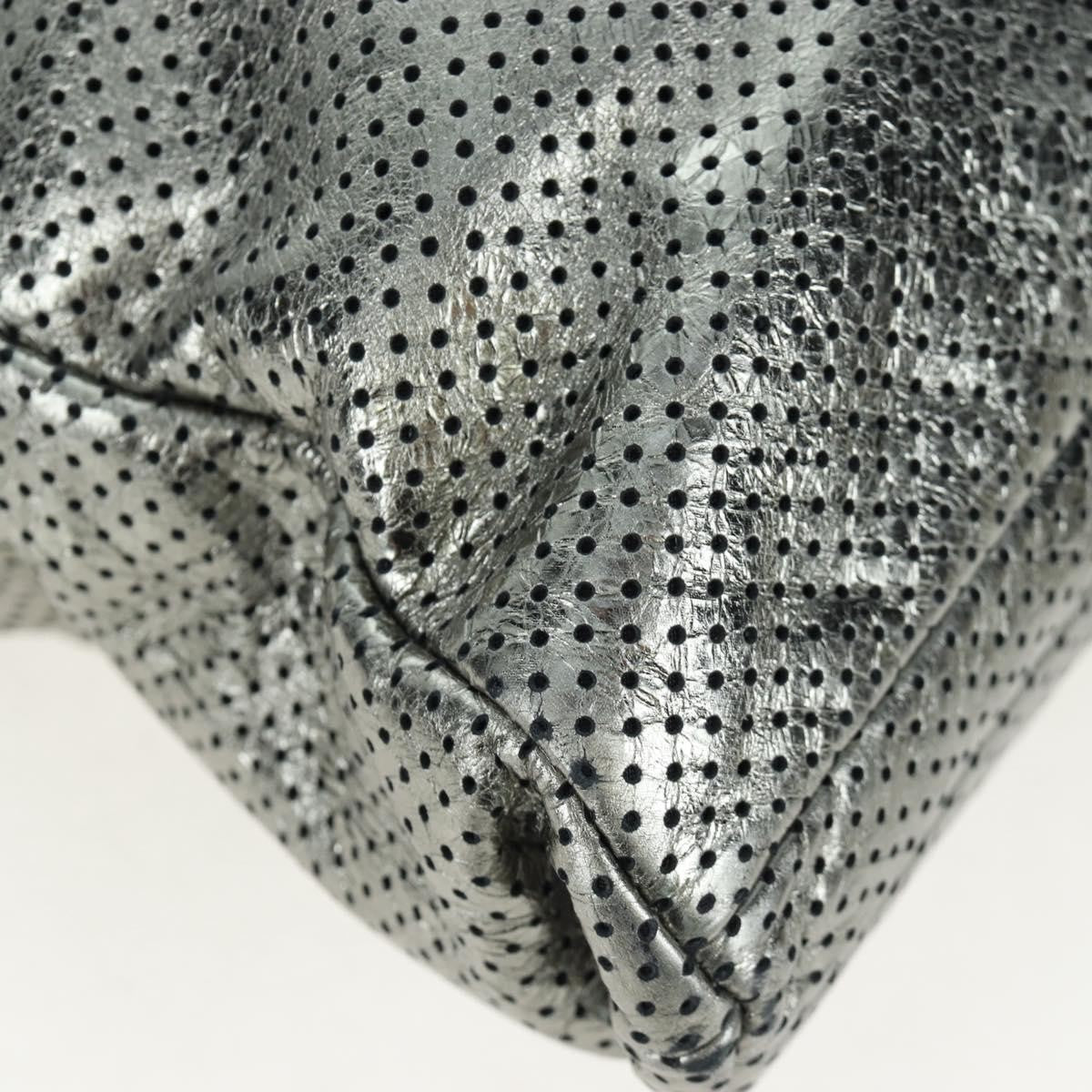 Chanel Drill Perforated Leather Silver Leather Tote Bag Bag (Pre-Owned)