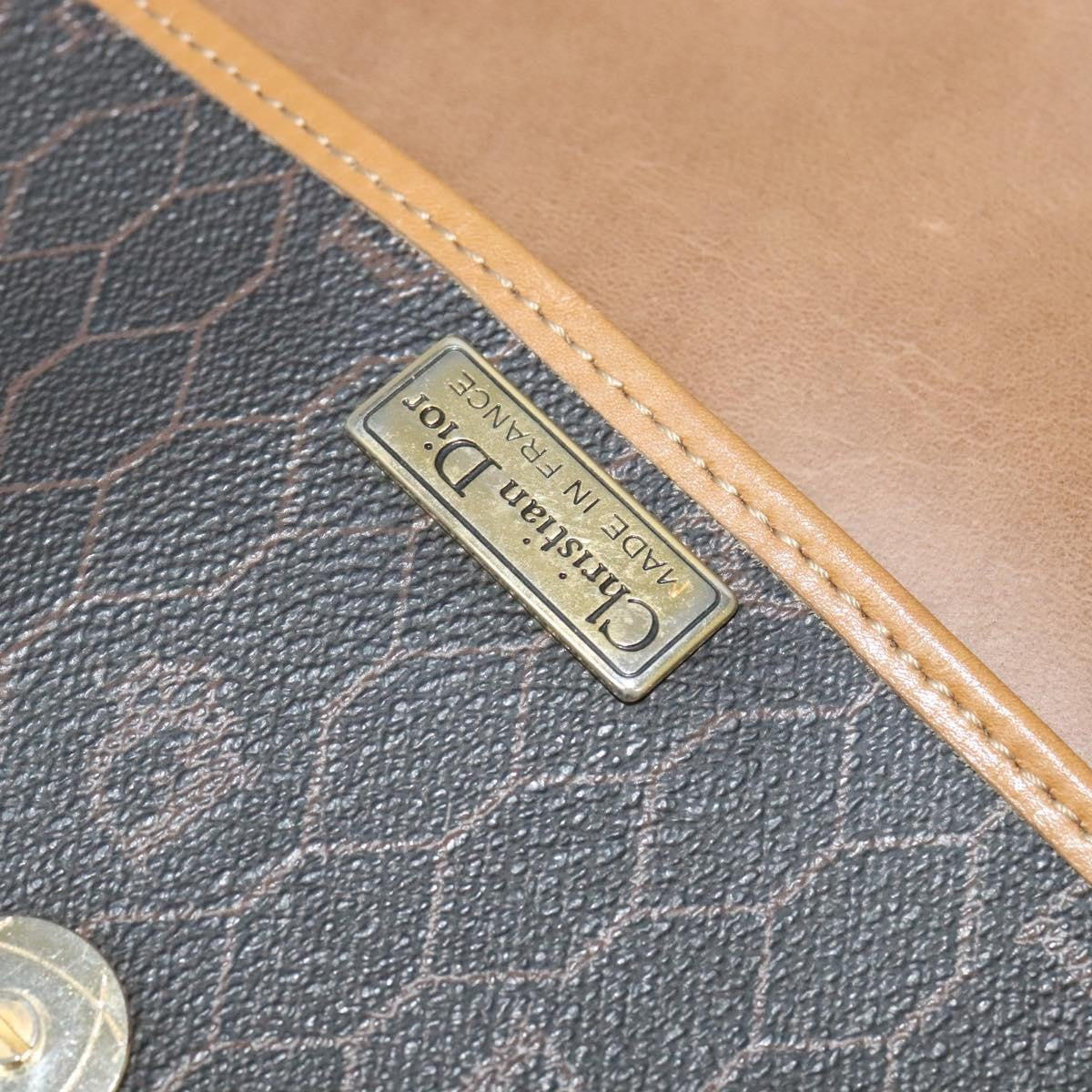 Christian Dior Vintage Honeycomb Flap Canvas And Leather Black Canvas Shoulder Bag Bag (Pre-Owned)
