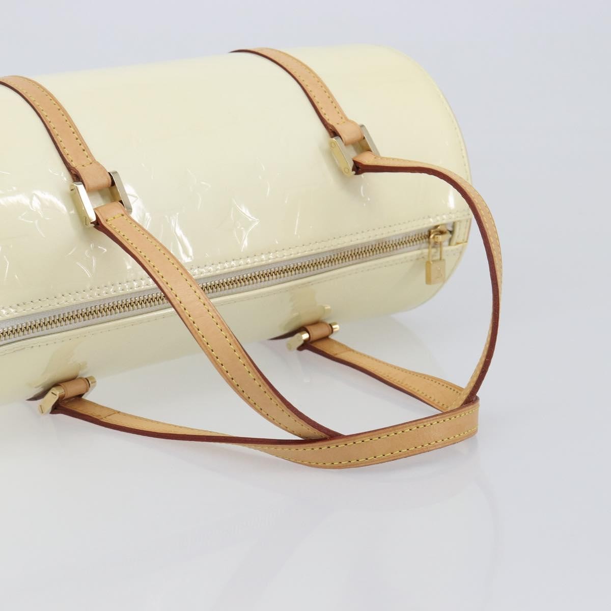 Louis Vuitton Bedford Monogram Vernis Beige Patent_Leather Handbag (Pre-Owned)