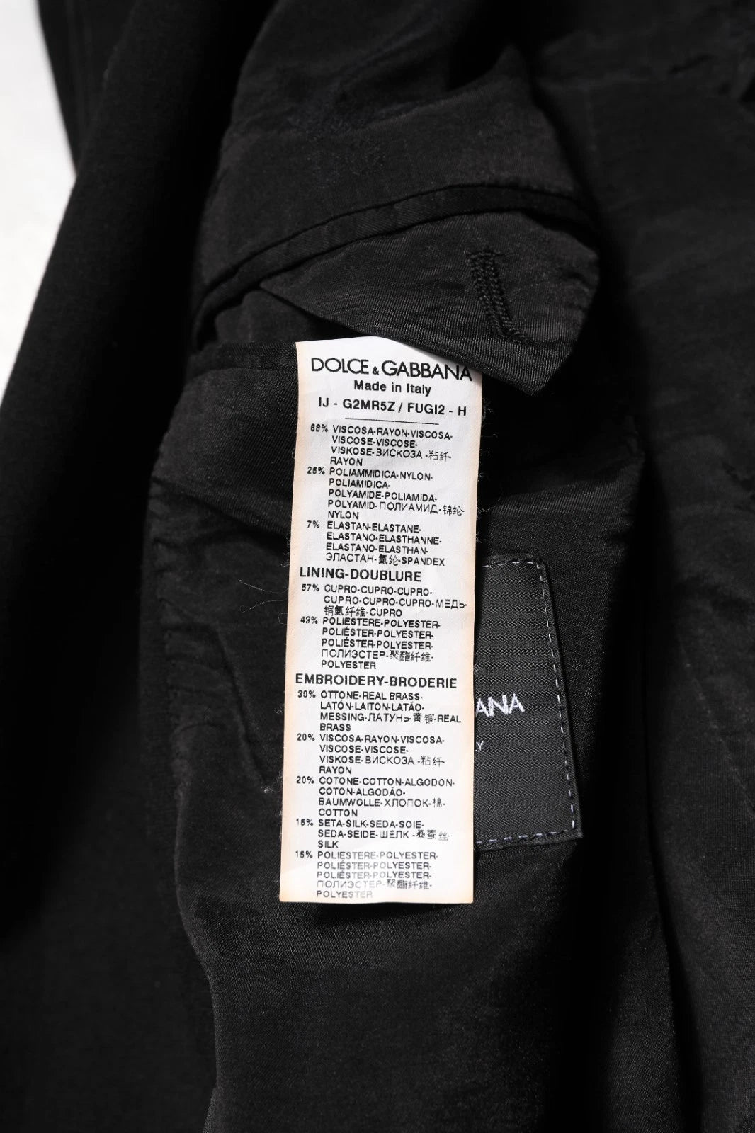Dolce & Gabbana Black Viscose DG Crown Blazer Coat Men's Jacket (Pre-Owned)