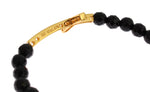 Nialaya Agate Stone Gold CZ Cross 925 Silver Women's Bracelet