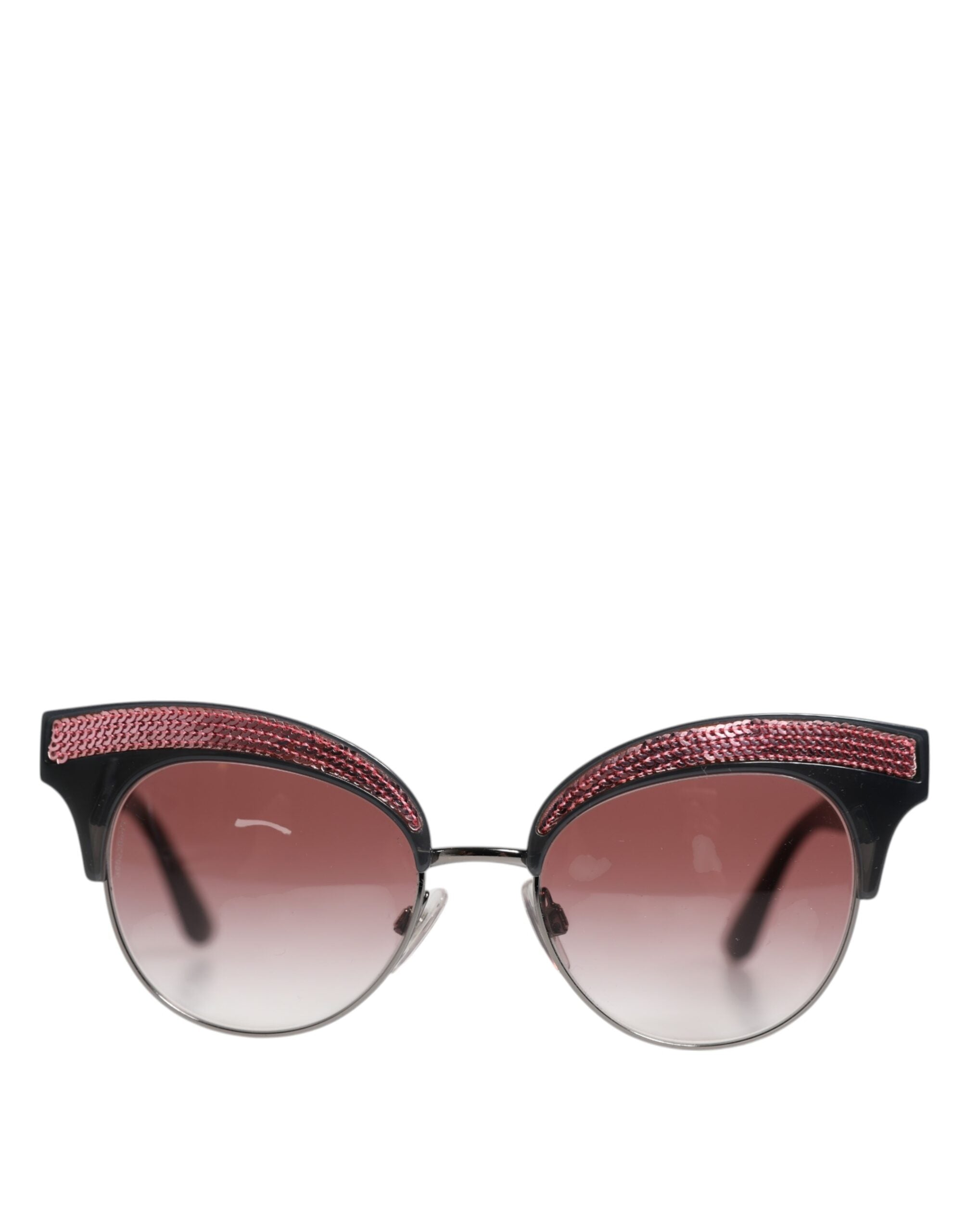 Dolce & Gabbana Black Pink Mirrored Cat Eye DG6109 Sequined Women's Sunglasses (Pre-Owned)