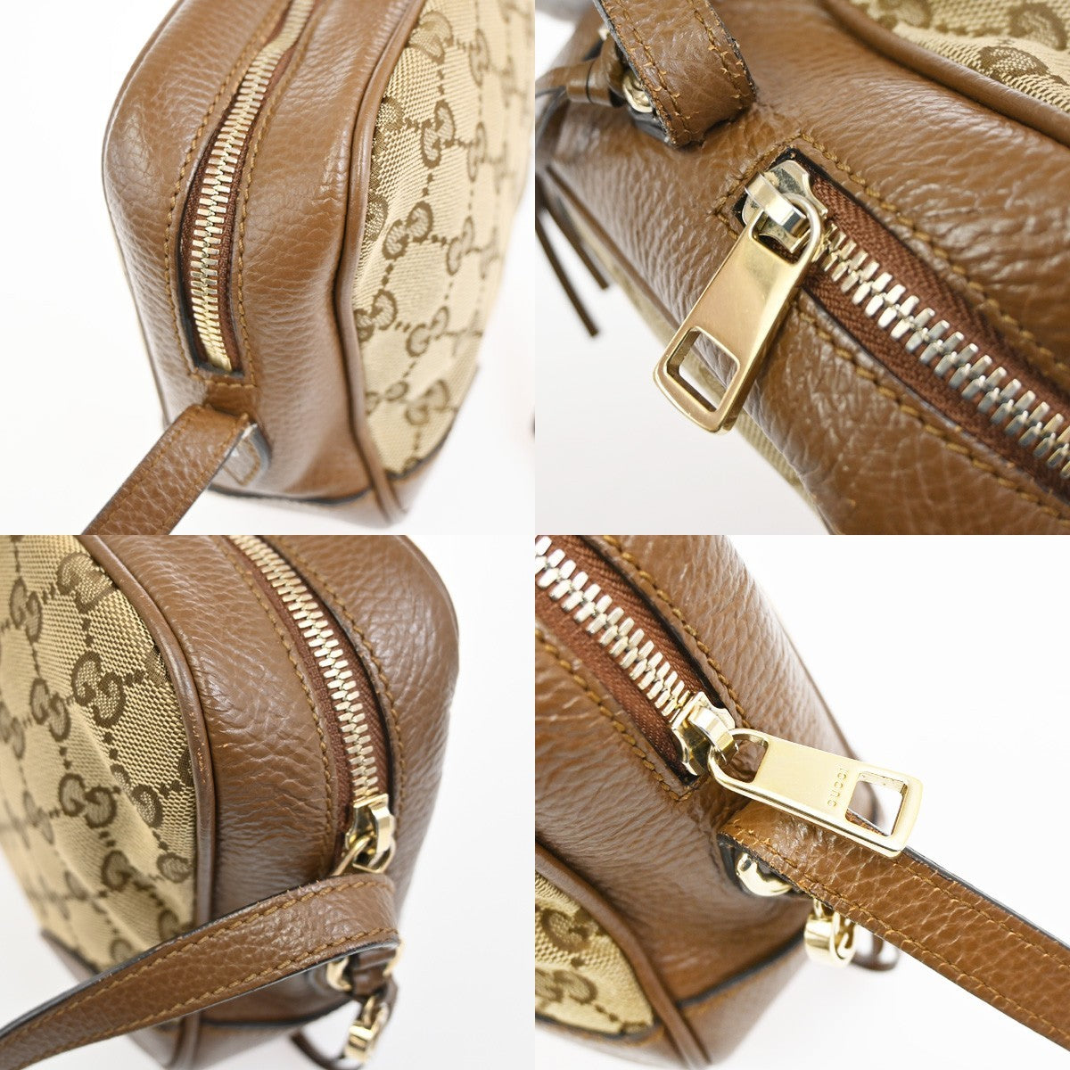 Gucci Bree Disco Gg Canvas With Leather Brown Canvas Crossbody Bag Bag (Pre-Owned)