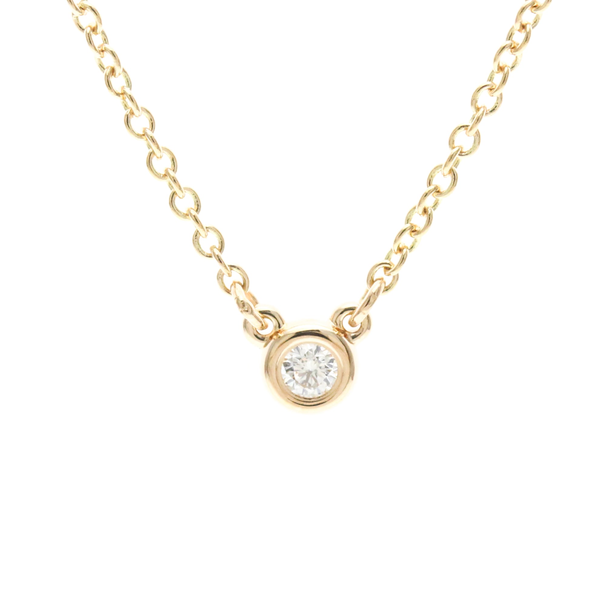Tiffany & Co. Elsa Peretti Diamonds By The Yard Pendant 18K Rose Gold With Diamond Gold Pink_Gold Necklace Jewelry (Pre-Owned)