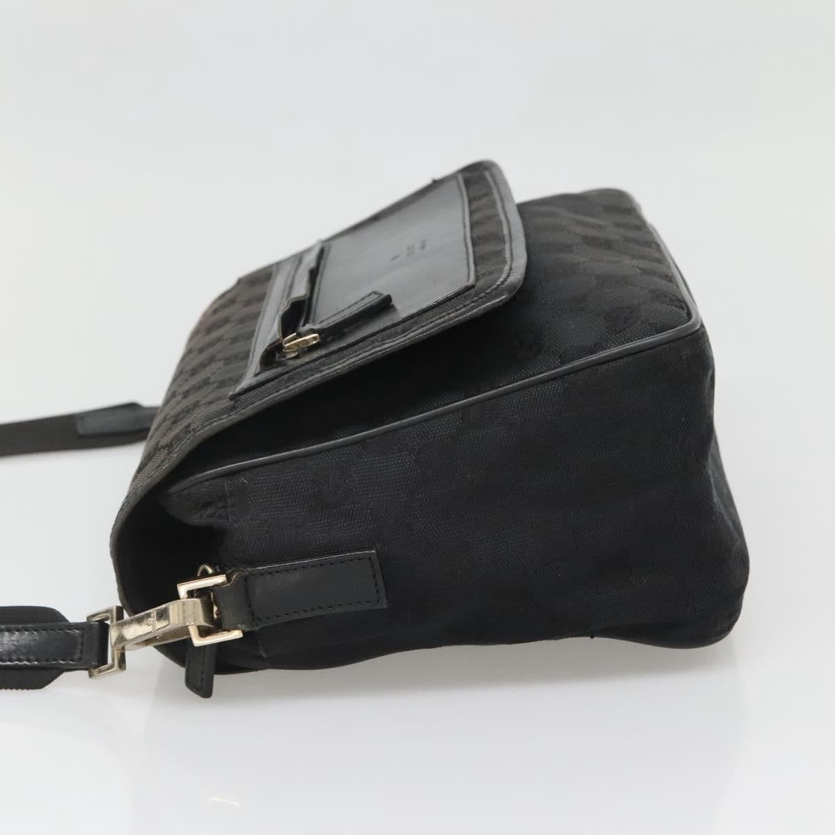 Gucci Flap Messenger Gg Coated Canvas Black Canvas Shoulder Bag Bag (Pre-Owned)