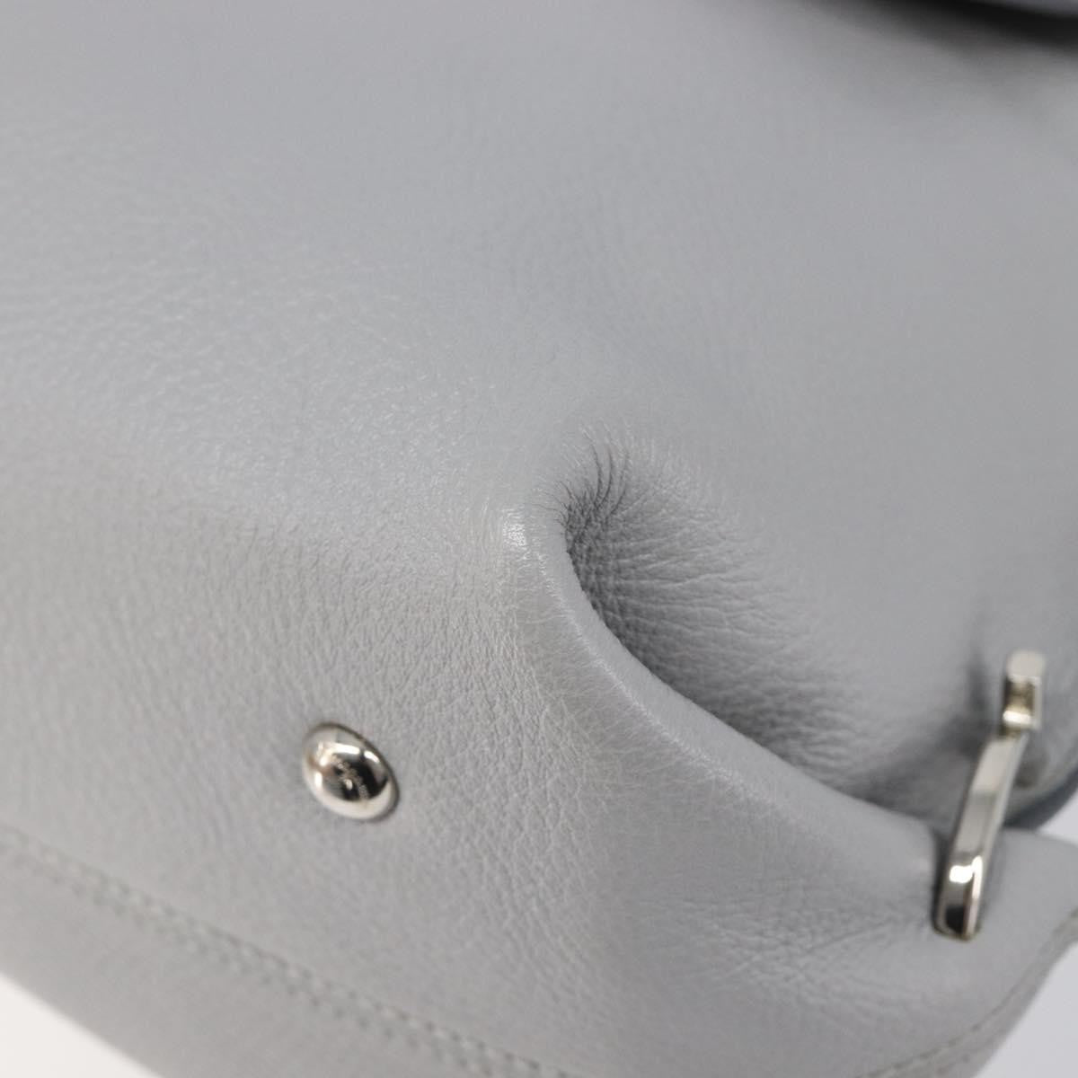 Salvatore Ferragamo Sofia Satchel Leather Gray Leather Handbag (Pre-Owned)