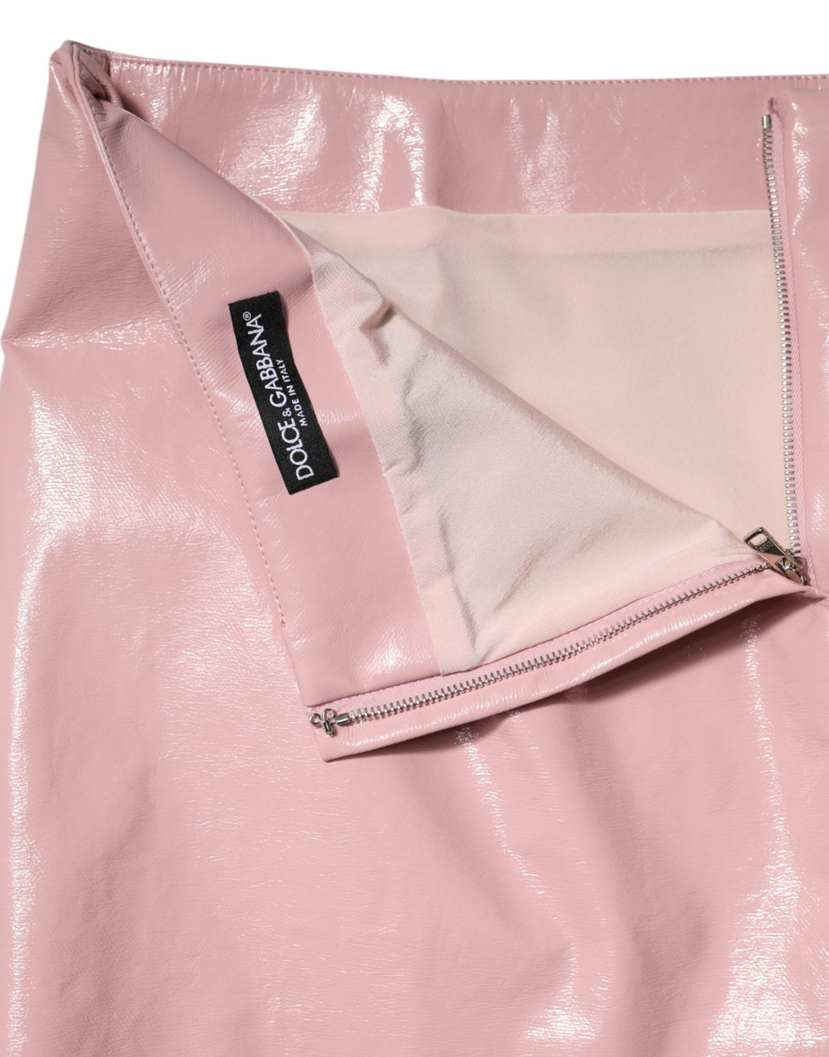 Dolce & Gabbana Glossy Pink Cotton Mid Waist Mini Women's Skirt (Pre-Owned)