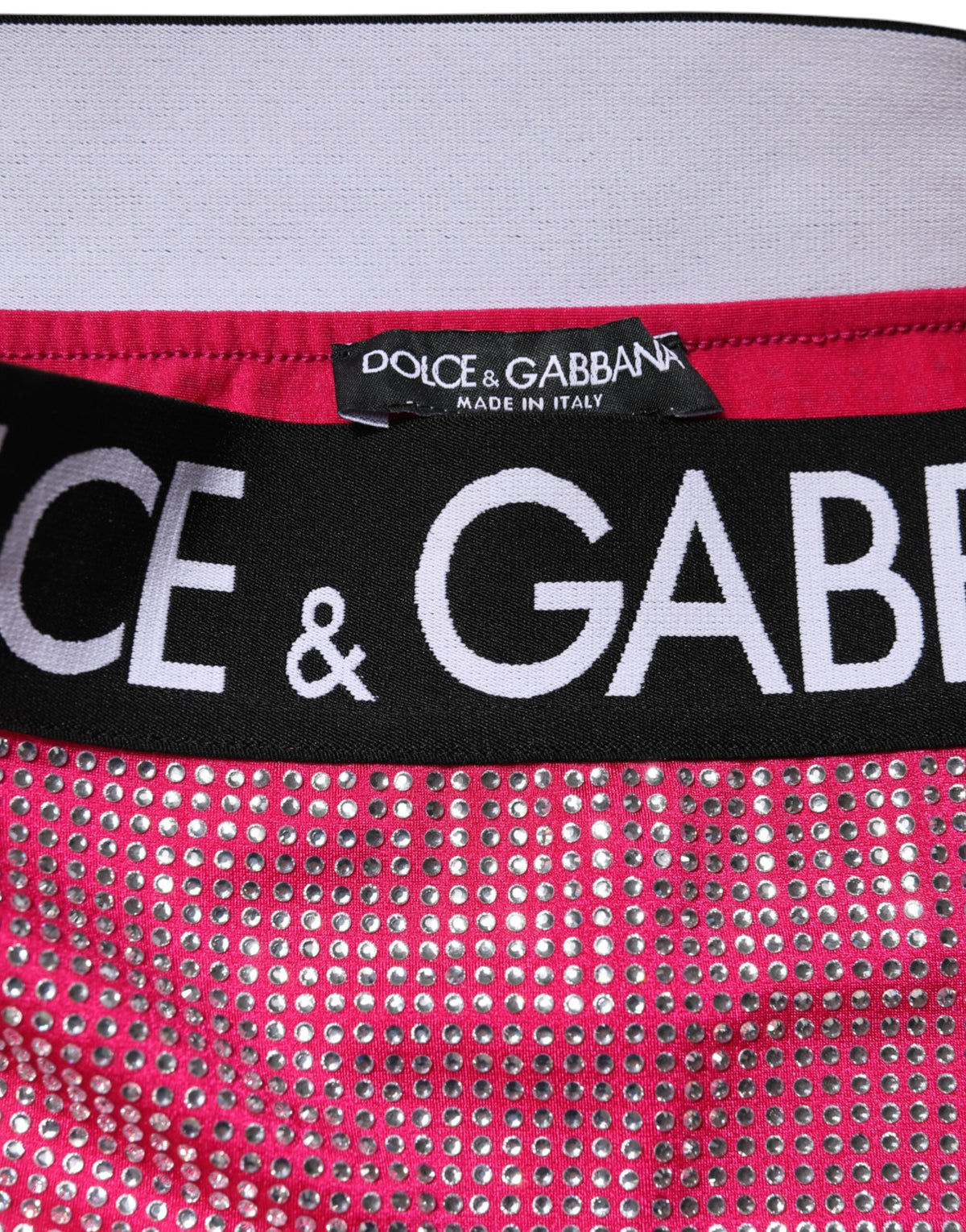 Dolce & Gabbana Pink Rhinestone Embellished Logo Mini Women's Skirt