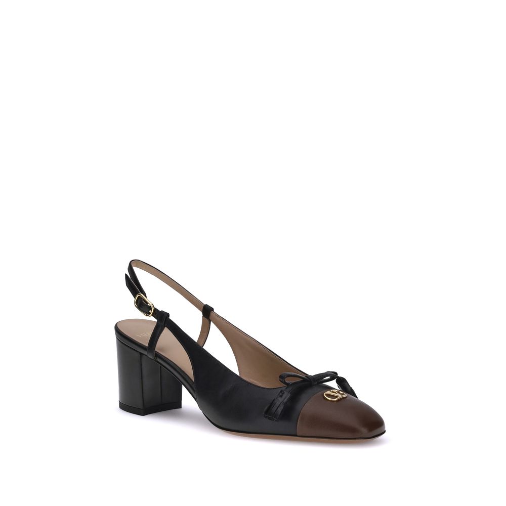 Valentino Garavani Black Goatskin Mid Heel Women's Pumps