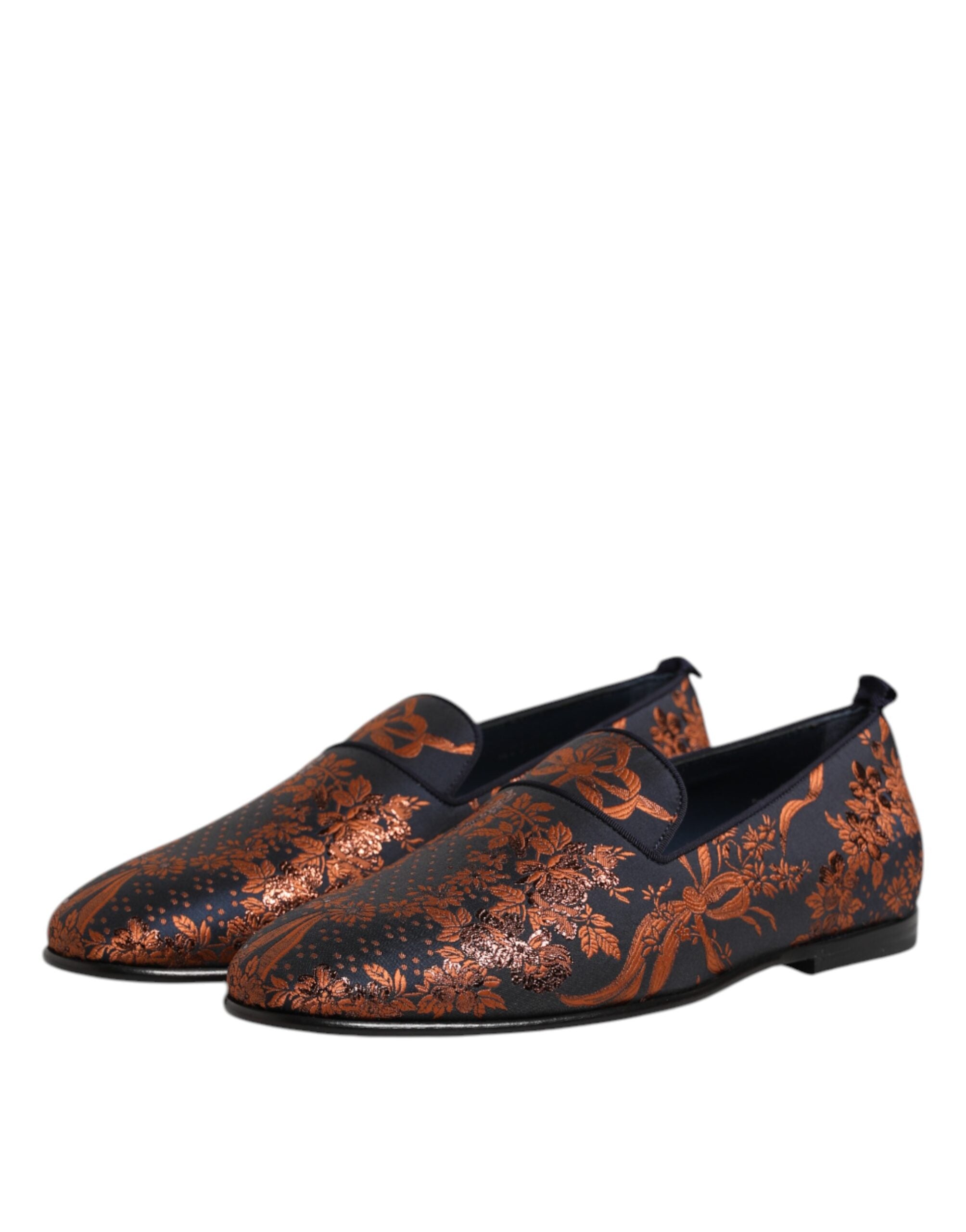 Dolce & Gabbana Black Jacquard Polyester Slip On Loafers Men's Shoes