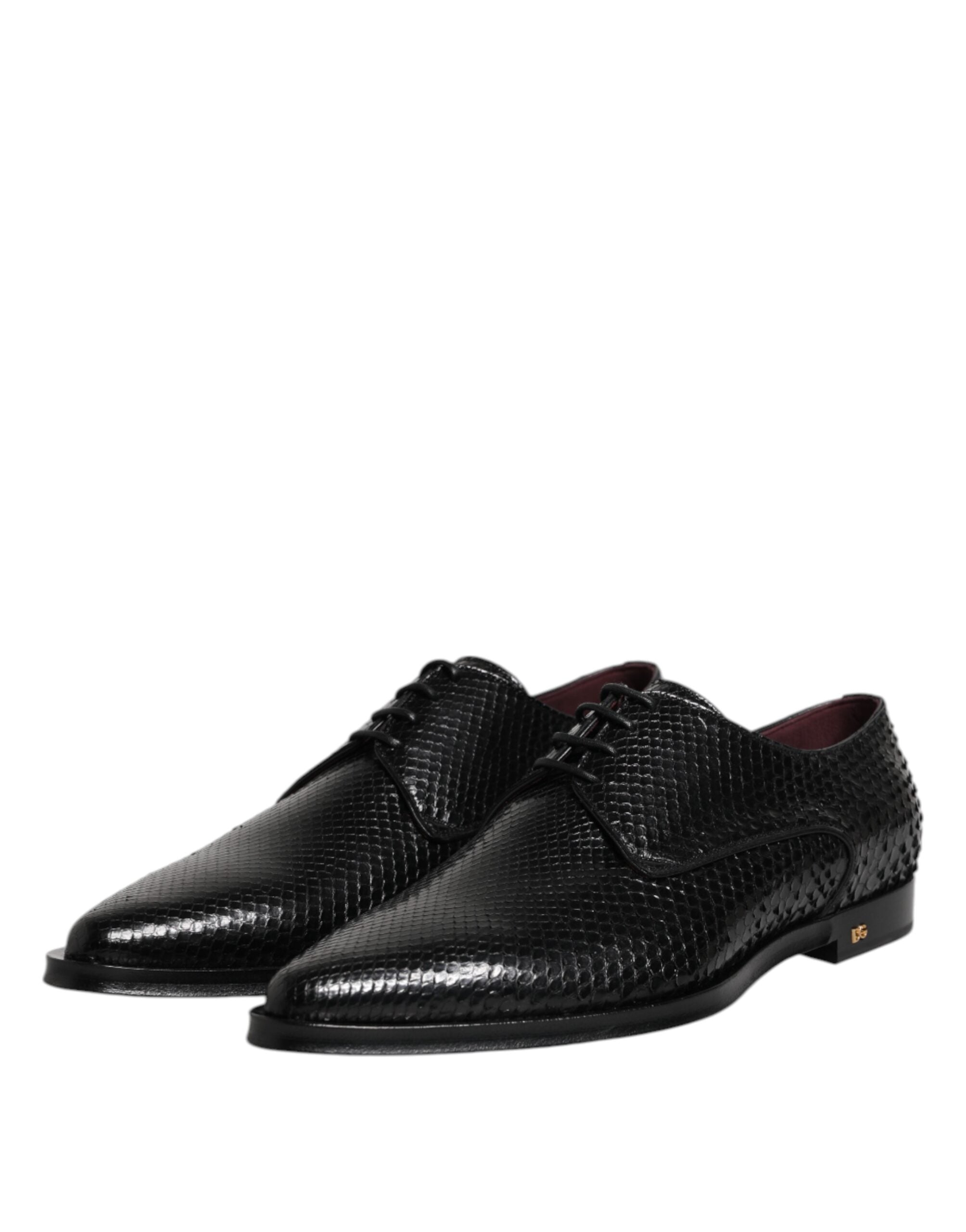 Dolce & Gabbana Black Leather Lace Up Dress Men Derby Men's Shoes