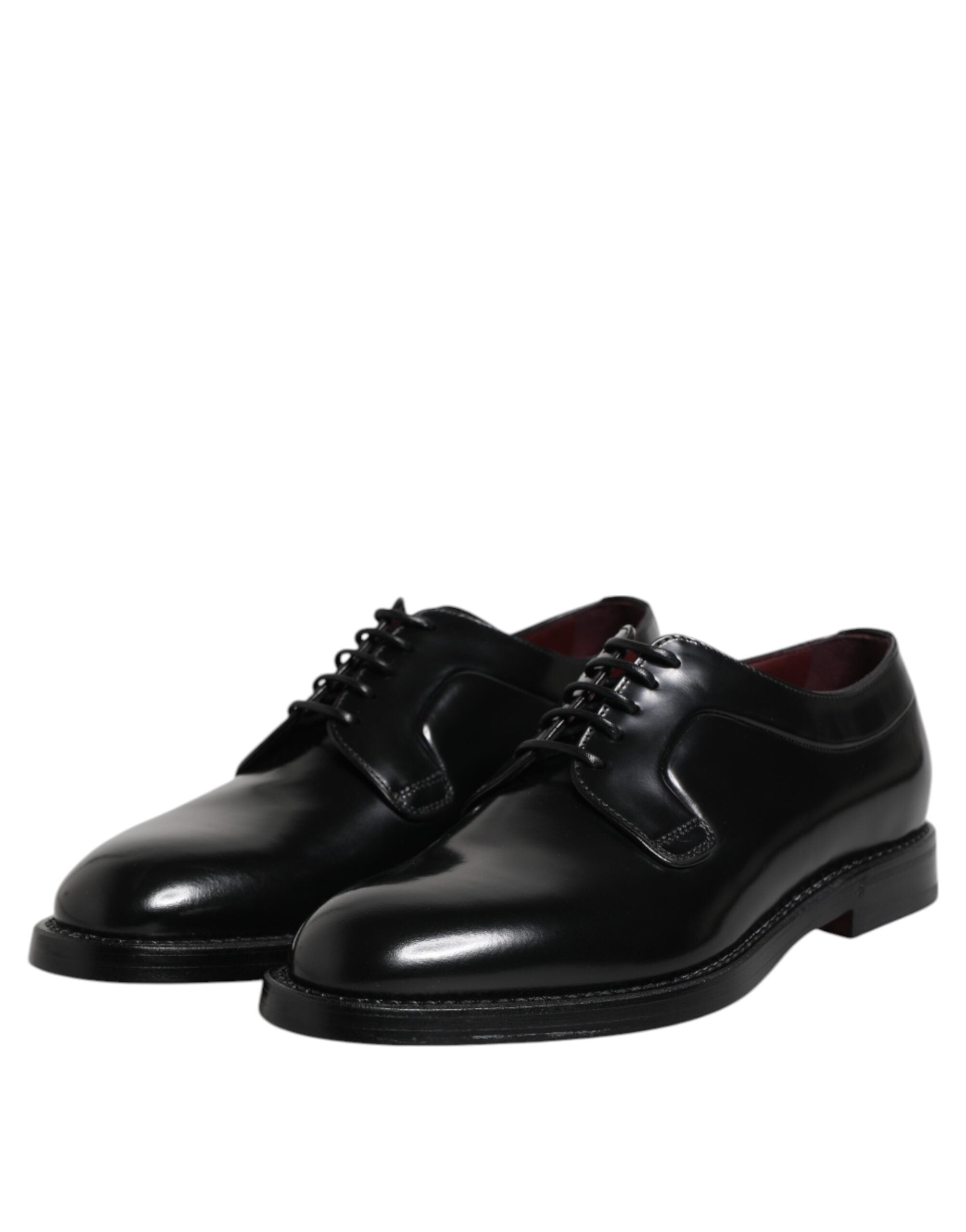 Dolce & Gabbana Black Calf Leather Lace Up Dress Derby Men's Shoes