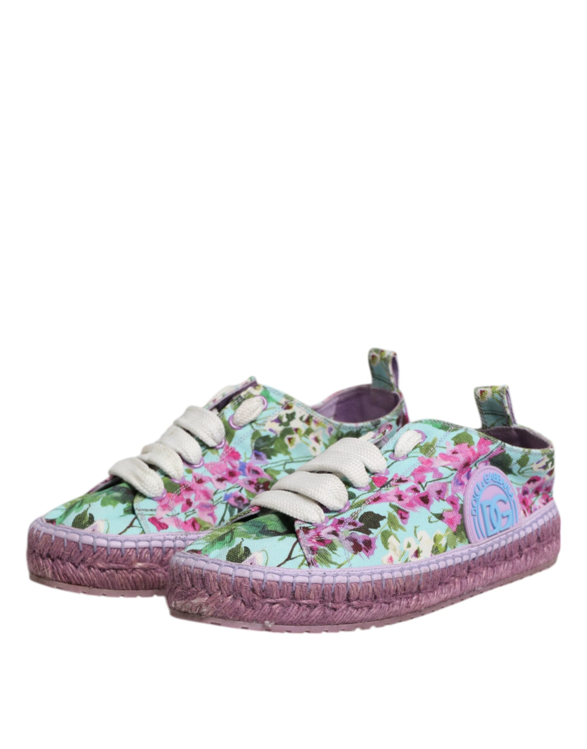 Dolce & Gabbana Multicolor Canvas Espadrilles Sneakers Women's Shoes (Pre-Owned)
