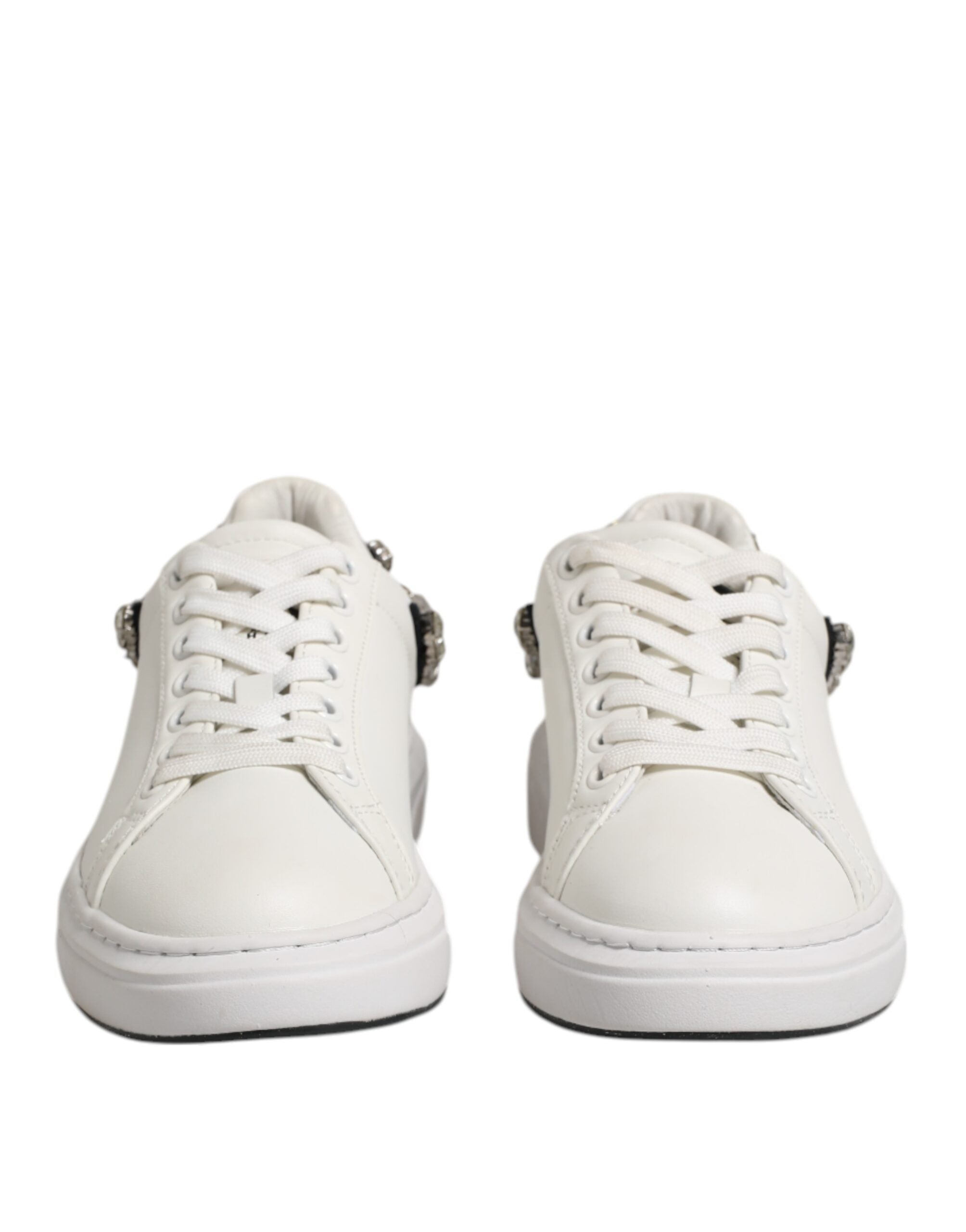John Richmond White Rhinestone Embellished Sneakers Women's Shoes (Pre-Owned)