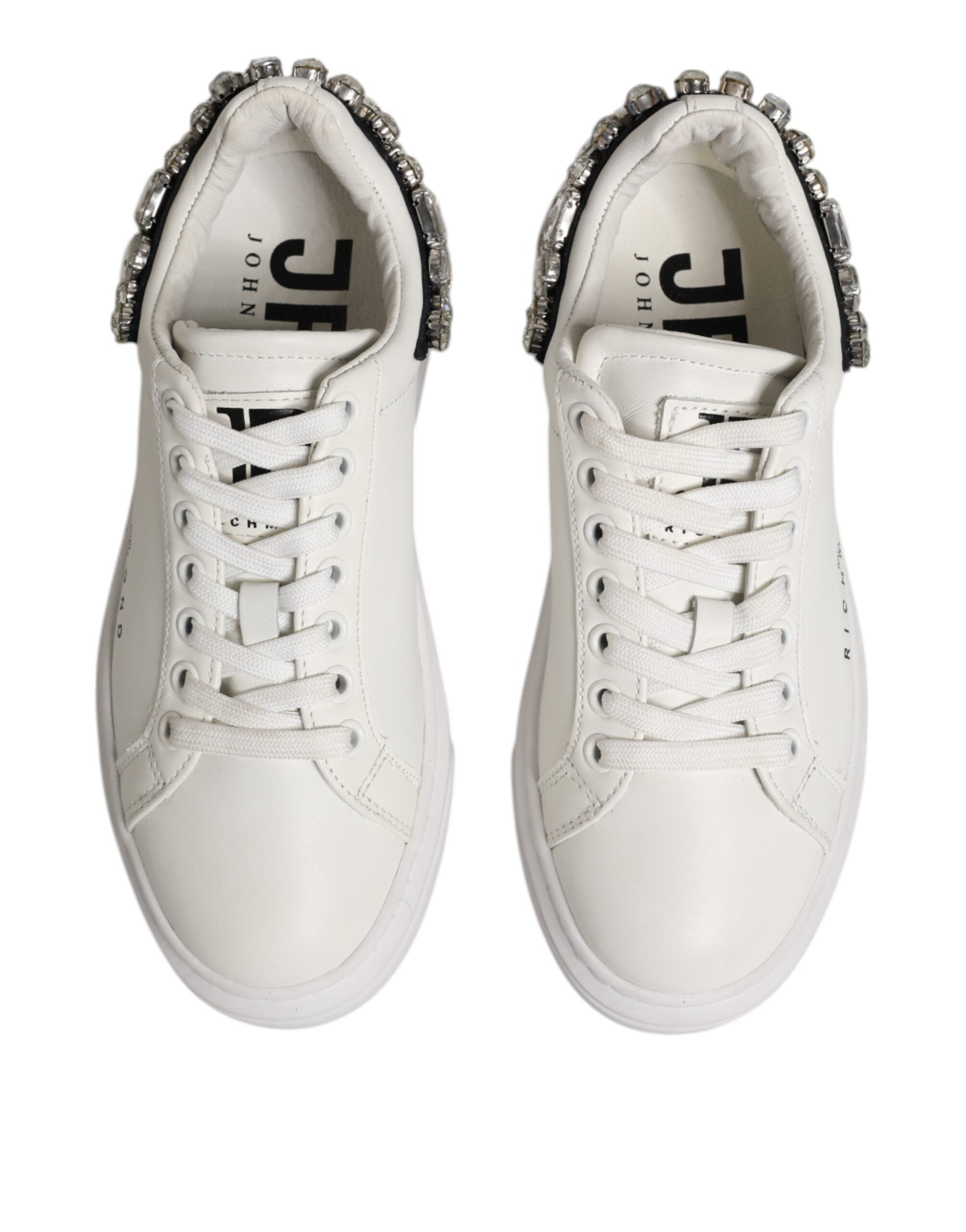 John Richmond White Rhinestone Embellished Sneakers Women's Shoes (Pre-Owned)