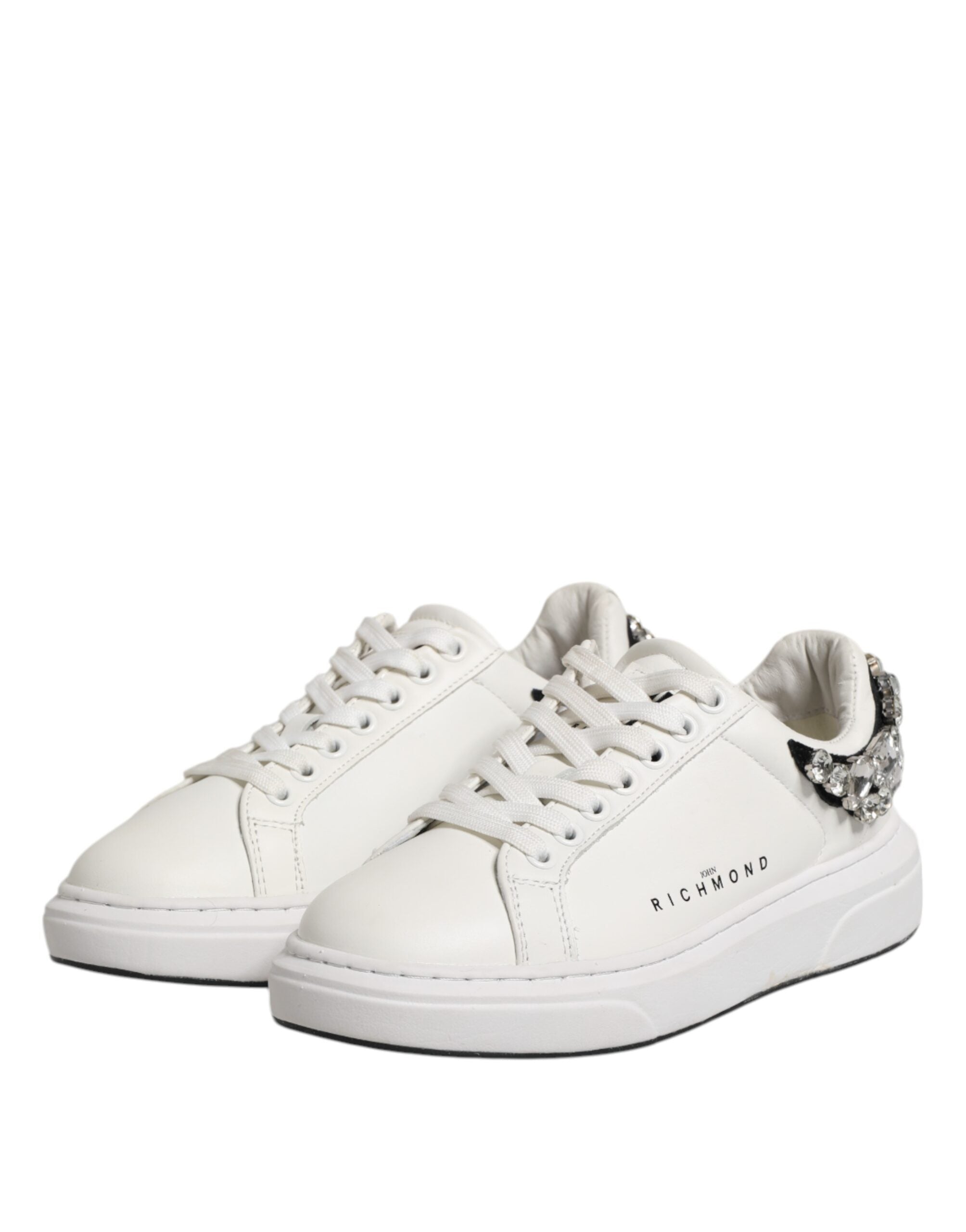 John Richmond White Rhinestone Embellished Sneakers Women's Shoes (Pre-Owned)