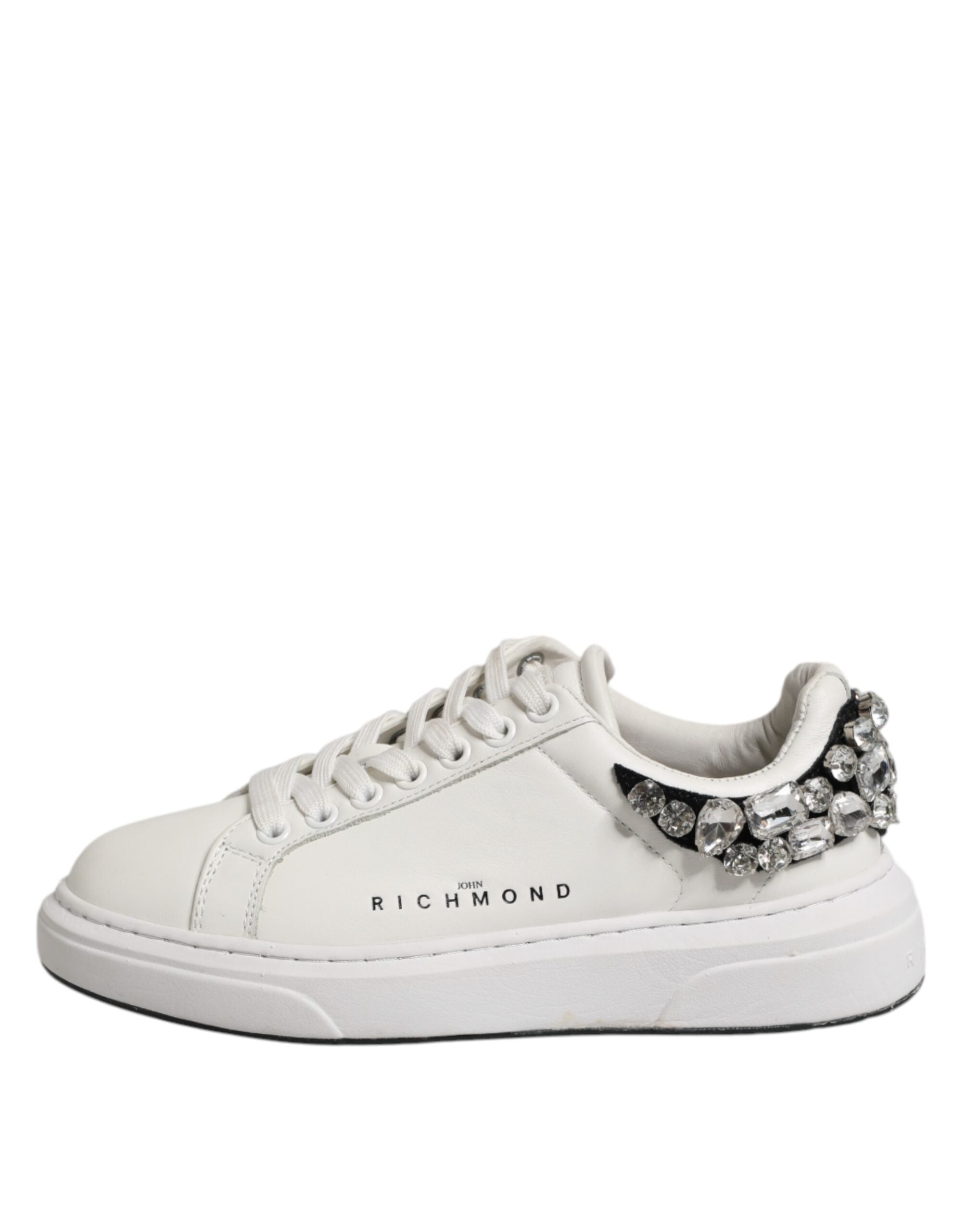John Richmond White Rhinestone Embellished Sneakers Women's Shoes (Pre-Owned)