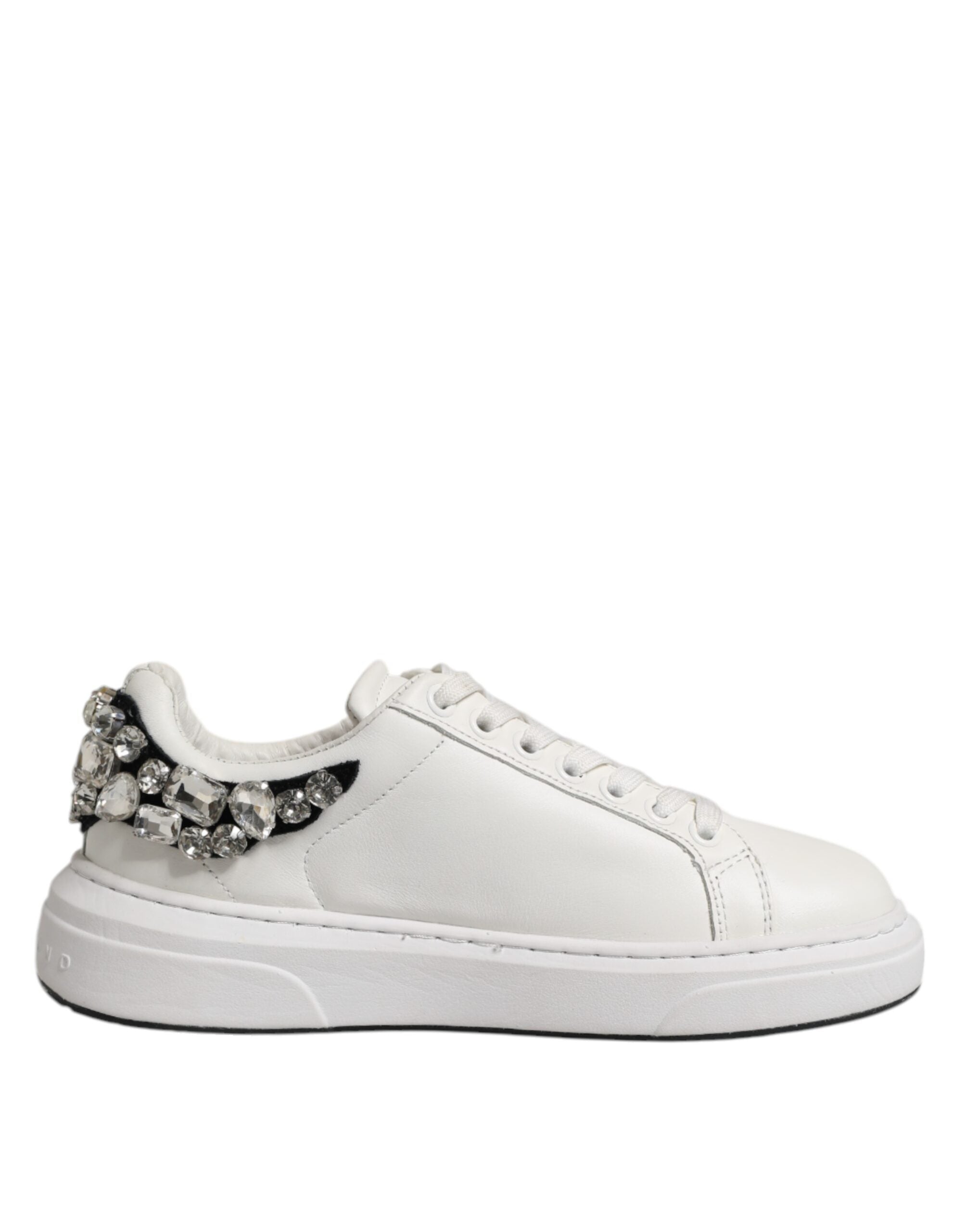 John Richmond White Rhinestone Embellished Sneakers Women's Shoes (Pre-Owned)