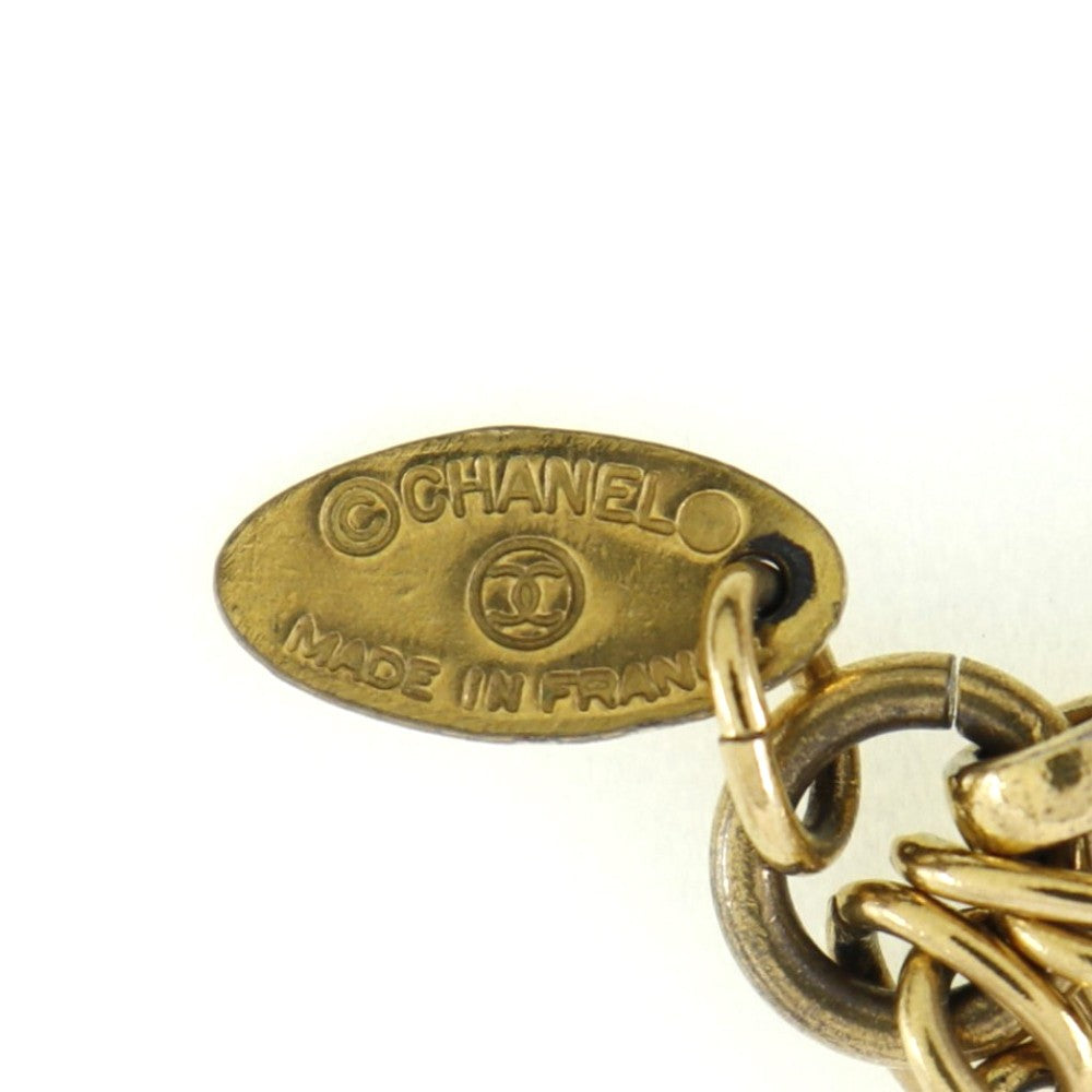 Chanel Vintage Double Cc Pendant Metal Gold Gold_Plated Jewelry (Pre-Owned)