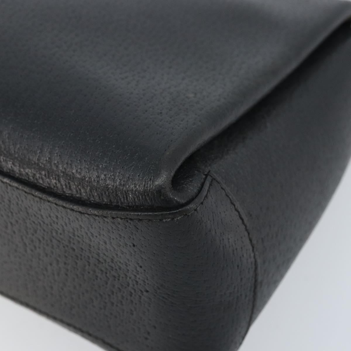 Gucci Vintage Convertible Bamboo Box Leather Black Leather Handbag (Pre-Owned)