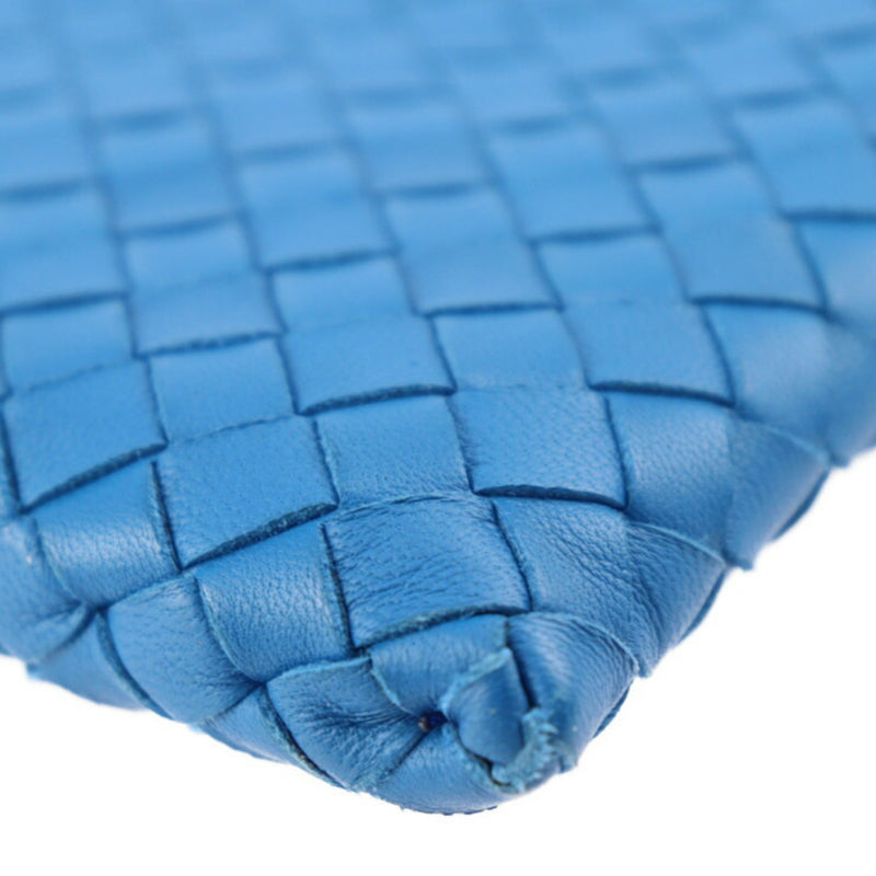 Bottega Veneta Intrecciato Blue Leather Clutch Bag (Pre-Owned)